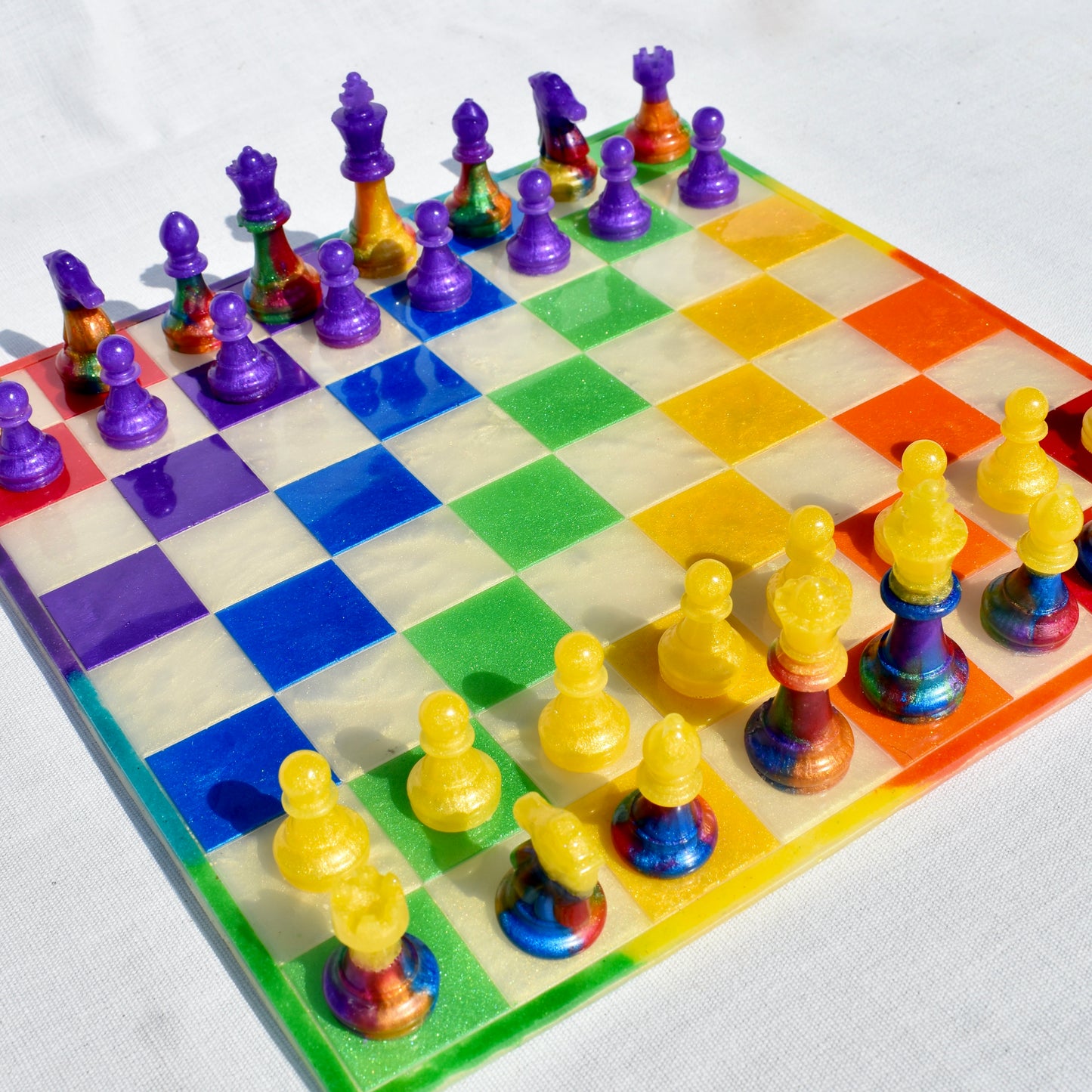 Custom Rainbow Chess Set • LGBTQ Chess Set •  Pride Month Chess Game