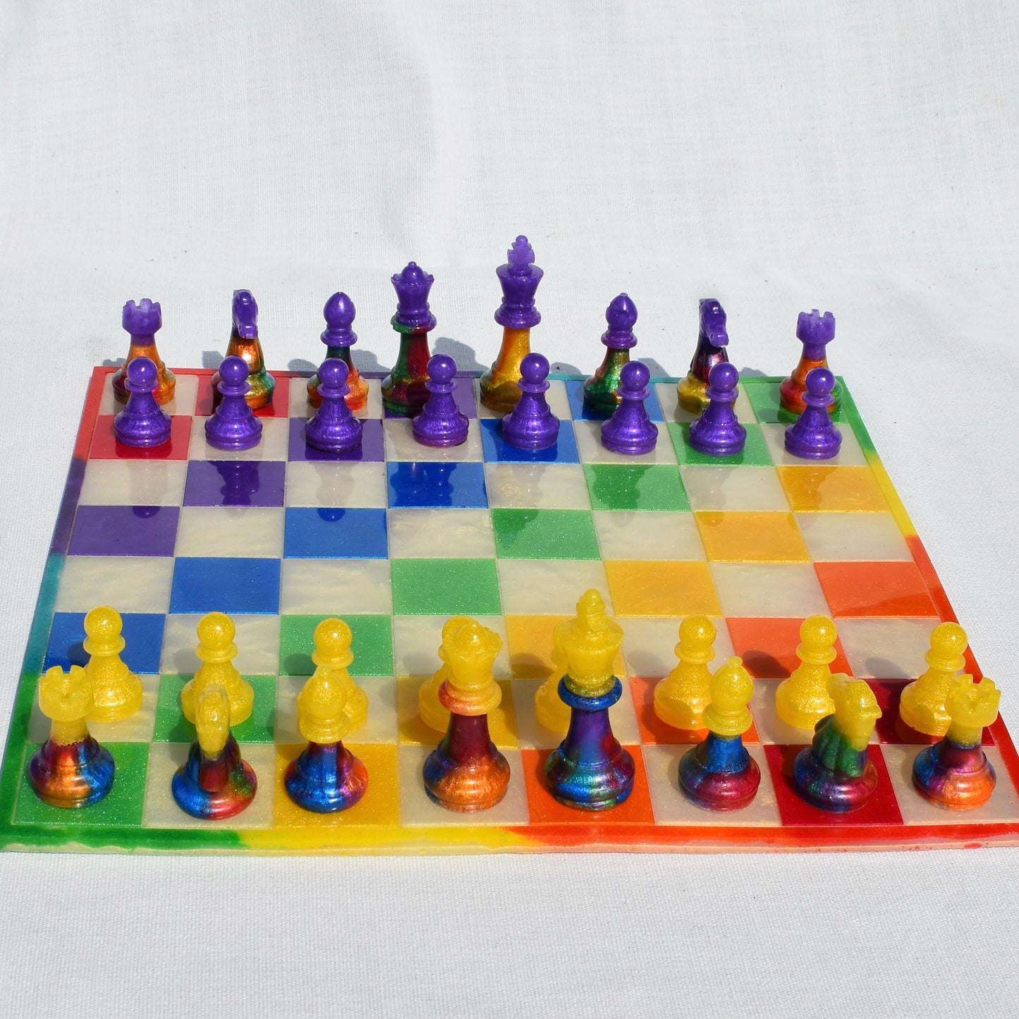 Custom Rainbow Chess Set • LGBTQ Chess Set •  Pride Month Chess Game
