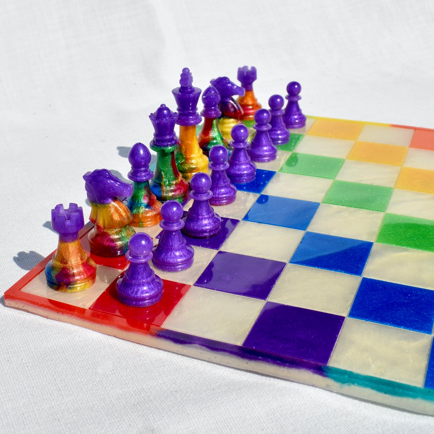 Custom Rainbow Chess Set • LGBTQ Chess Set •  Pride Month Chess Game