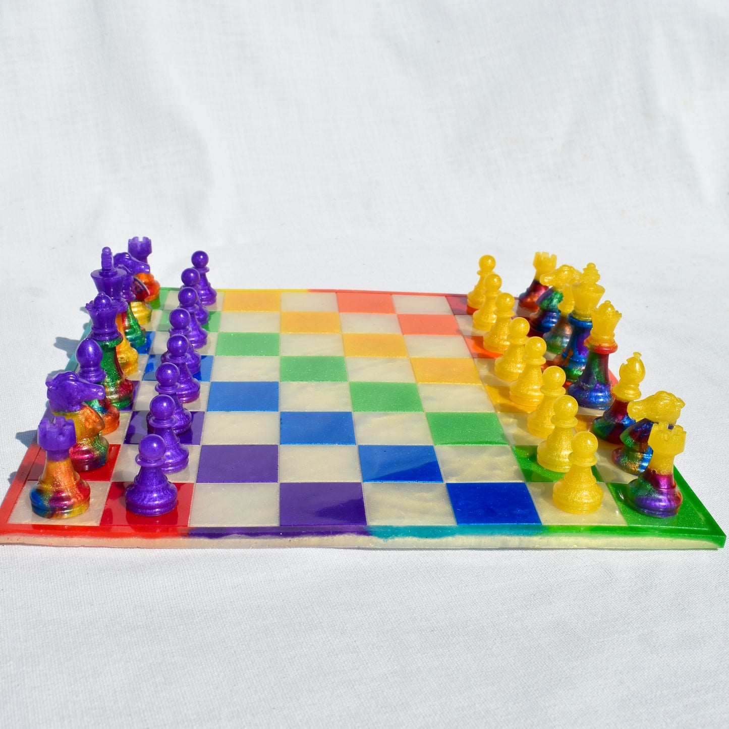 Custom Rainbow Chess Set • LGBTQ Chess Set •  Pride Month Chess Game