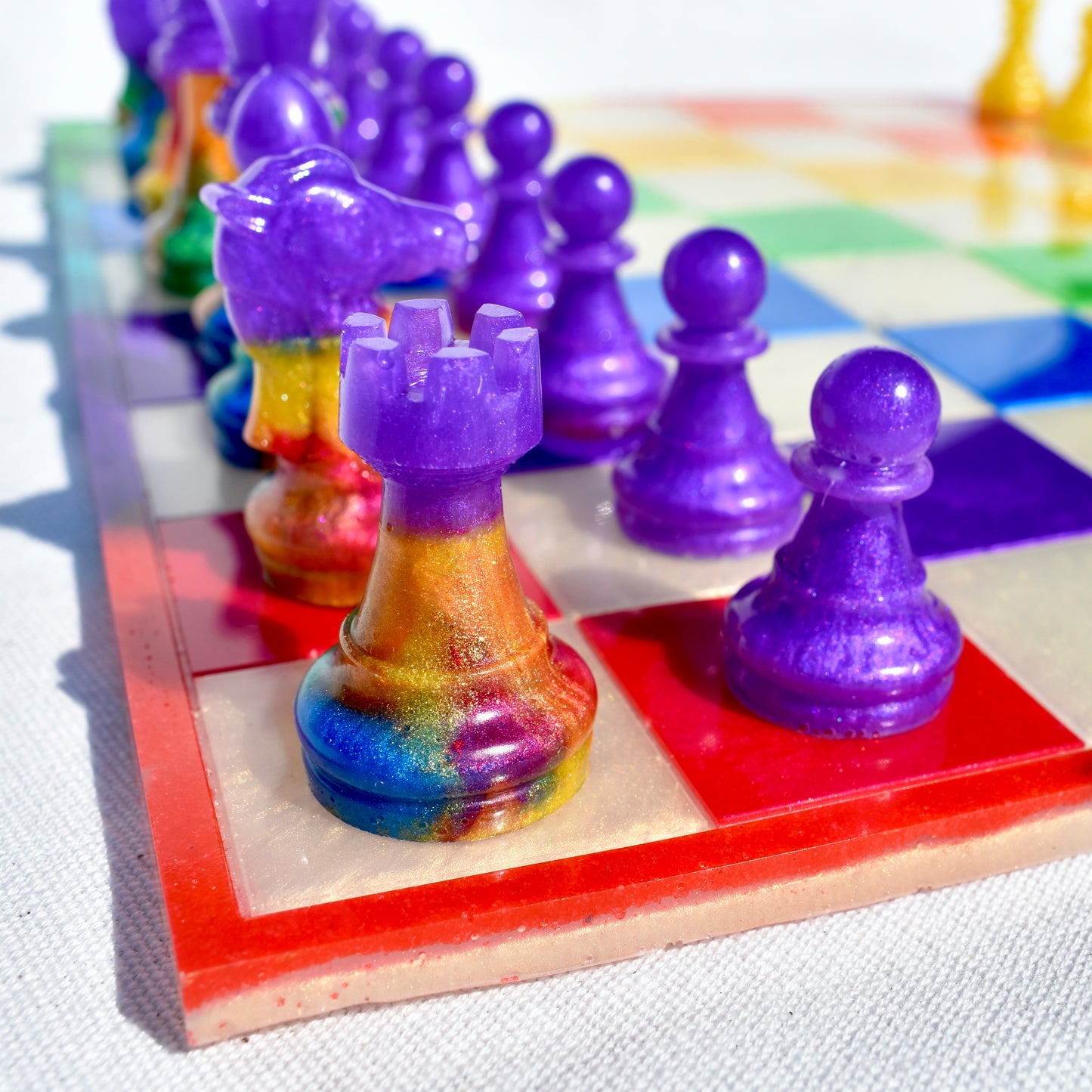 Custom Rainbow Chess Set • LGBTQ Chess Set •  Pride Month Chess Game