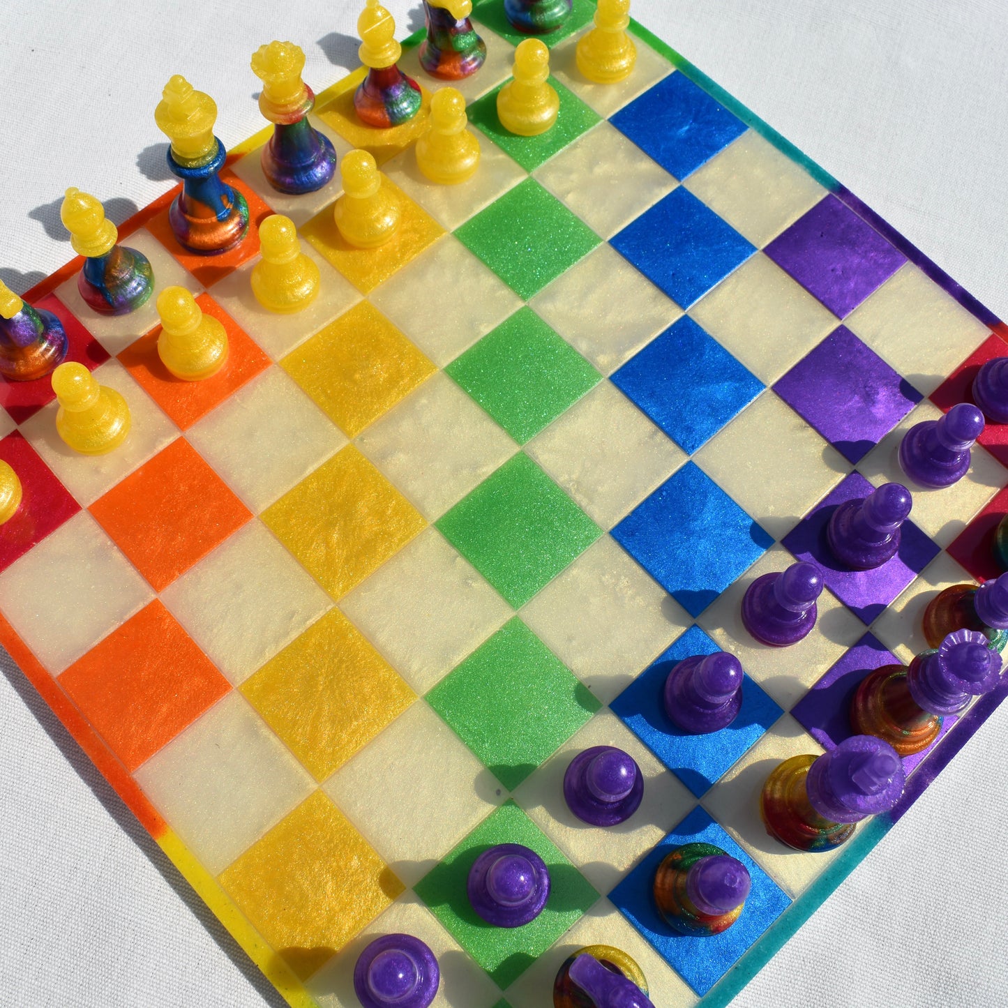 Custom Rainbow Chess Set • LGBTQ Chess Set •  Pride Month Chess Game