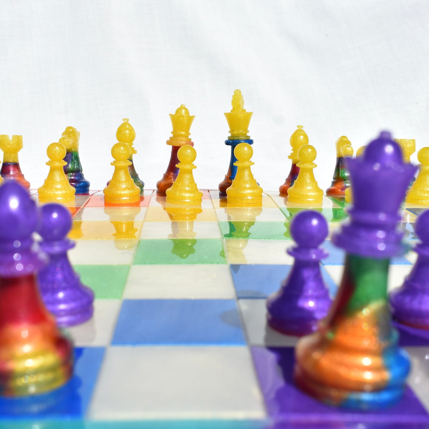 Custom Rainbow Chess Set • LGBTQ Chess Set •  Pride Month Chess Game