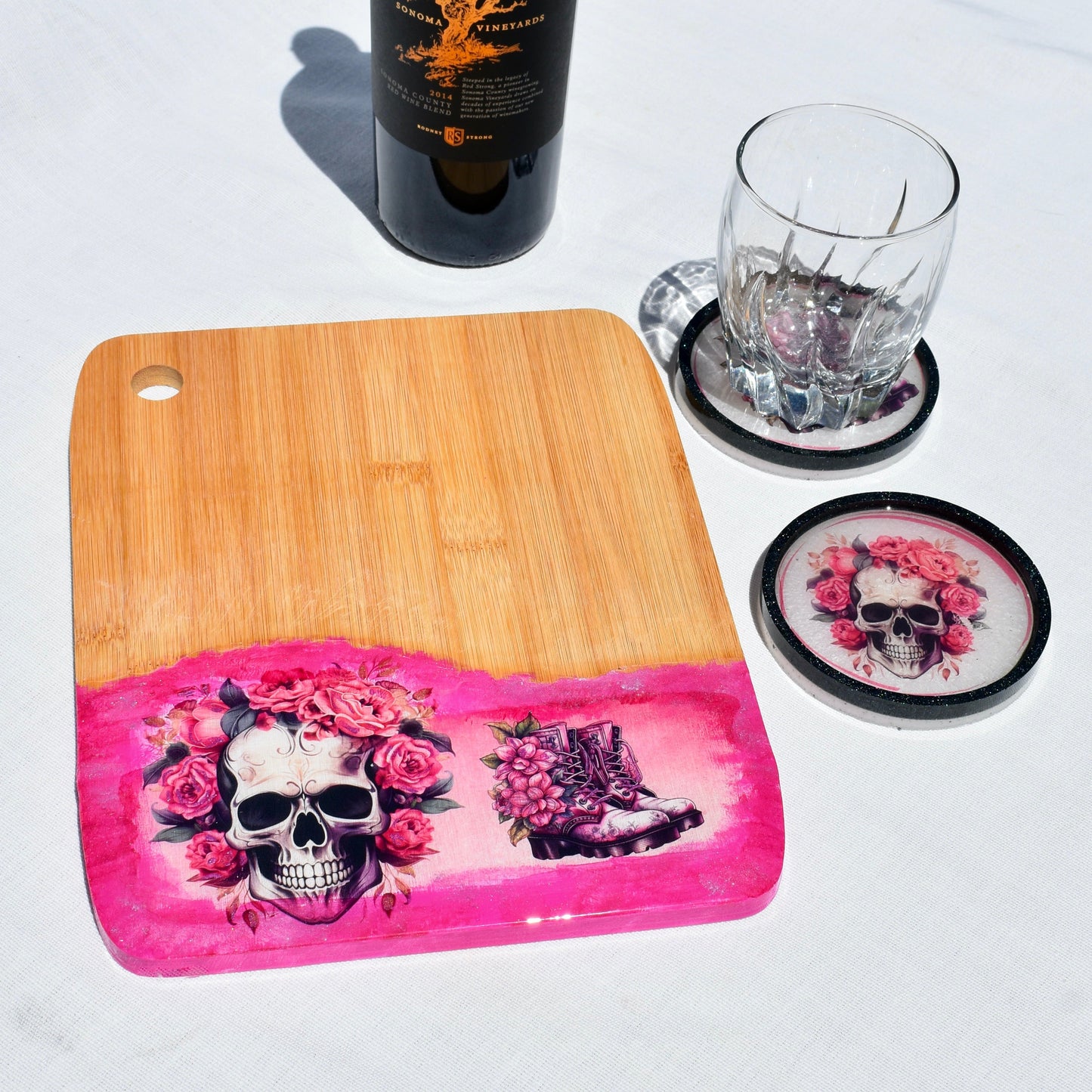 Goth Girl Charcuterie Board Gift • Gothic Cutting Board Set