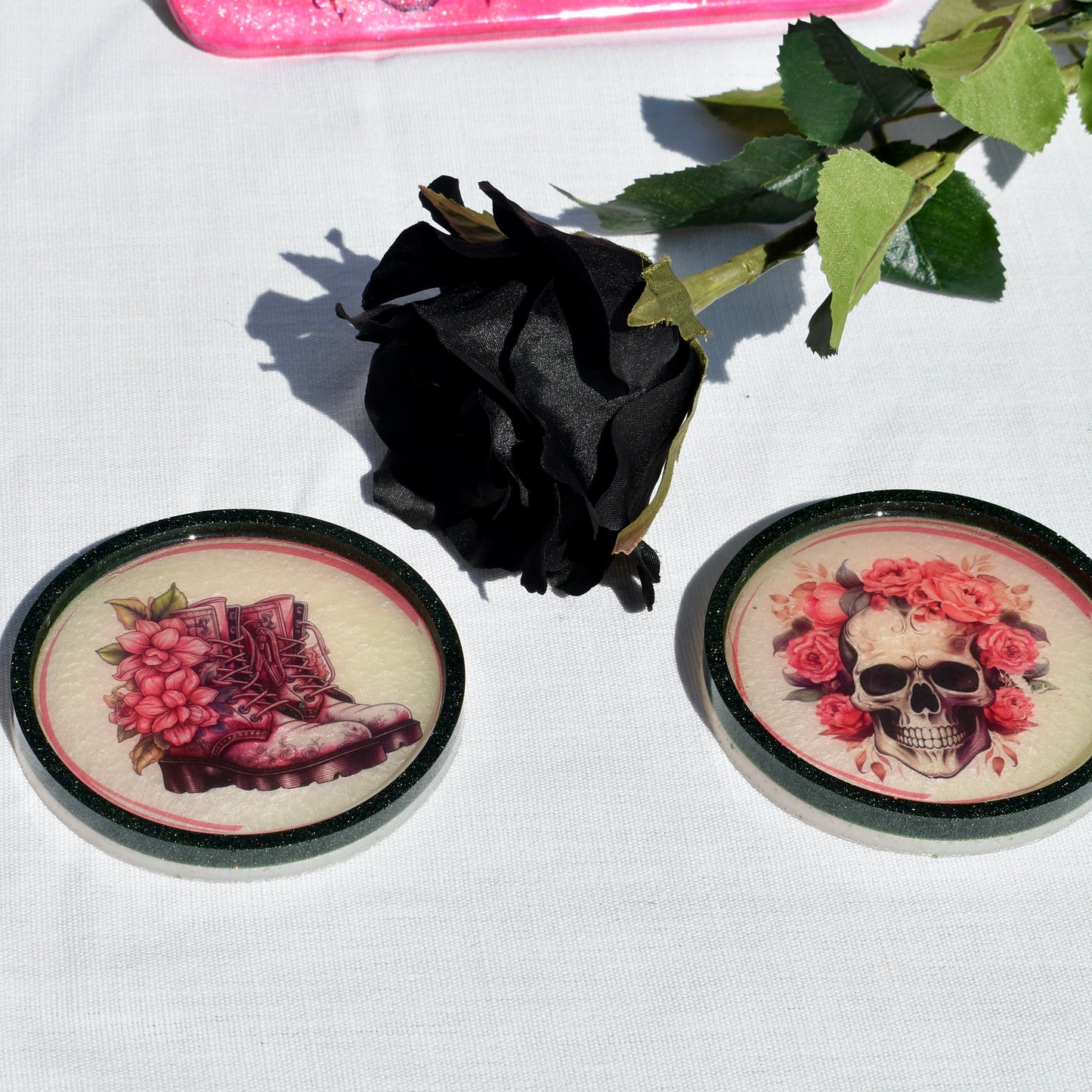 Gothic Girl Coasters • Goth Girl Gift • Gothic Home Décor