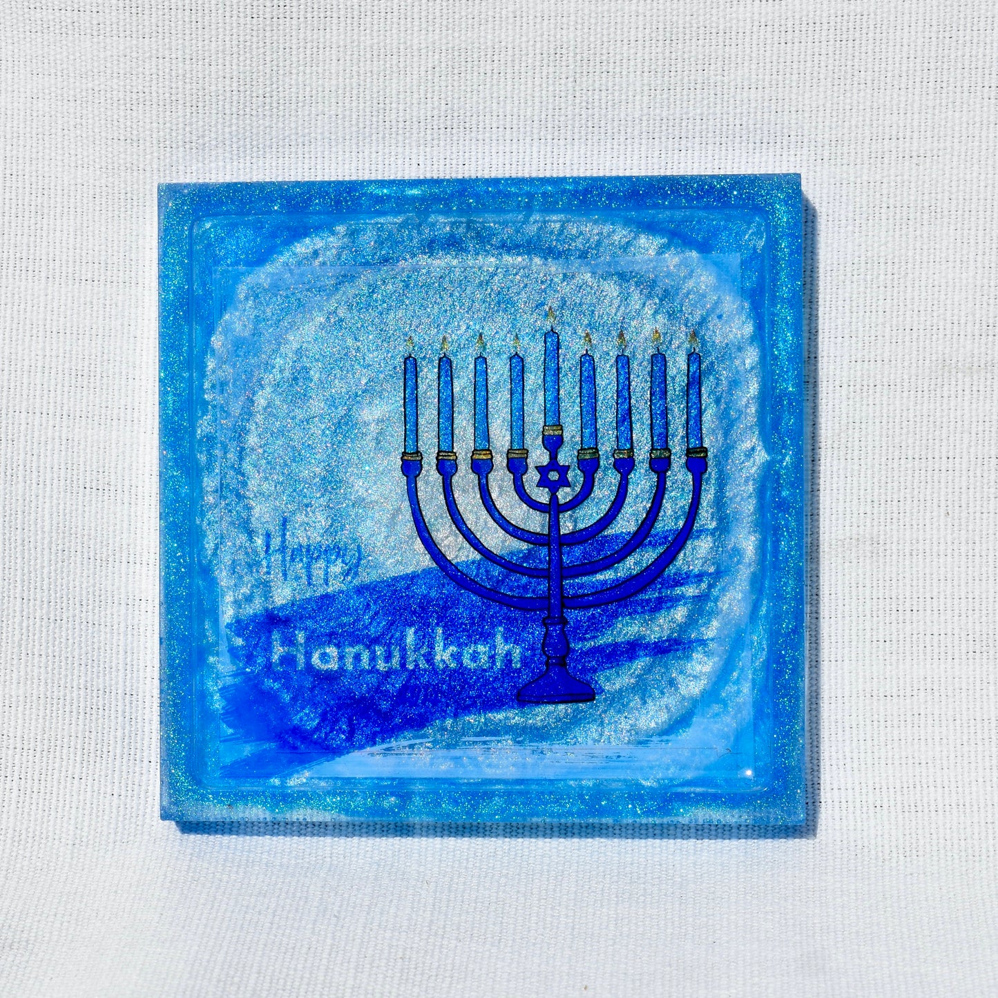 Hanukkah Themed Coasters • Hanukkah Menorah Coasters • Jewish Coasters