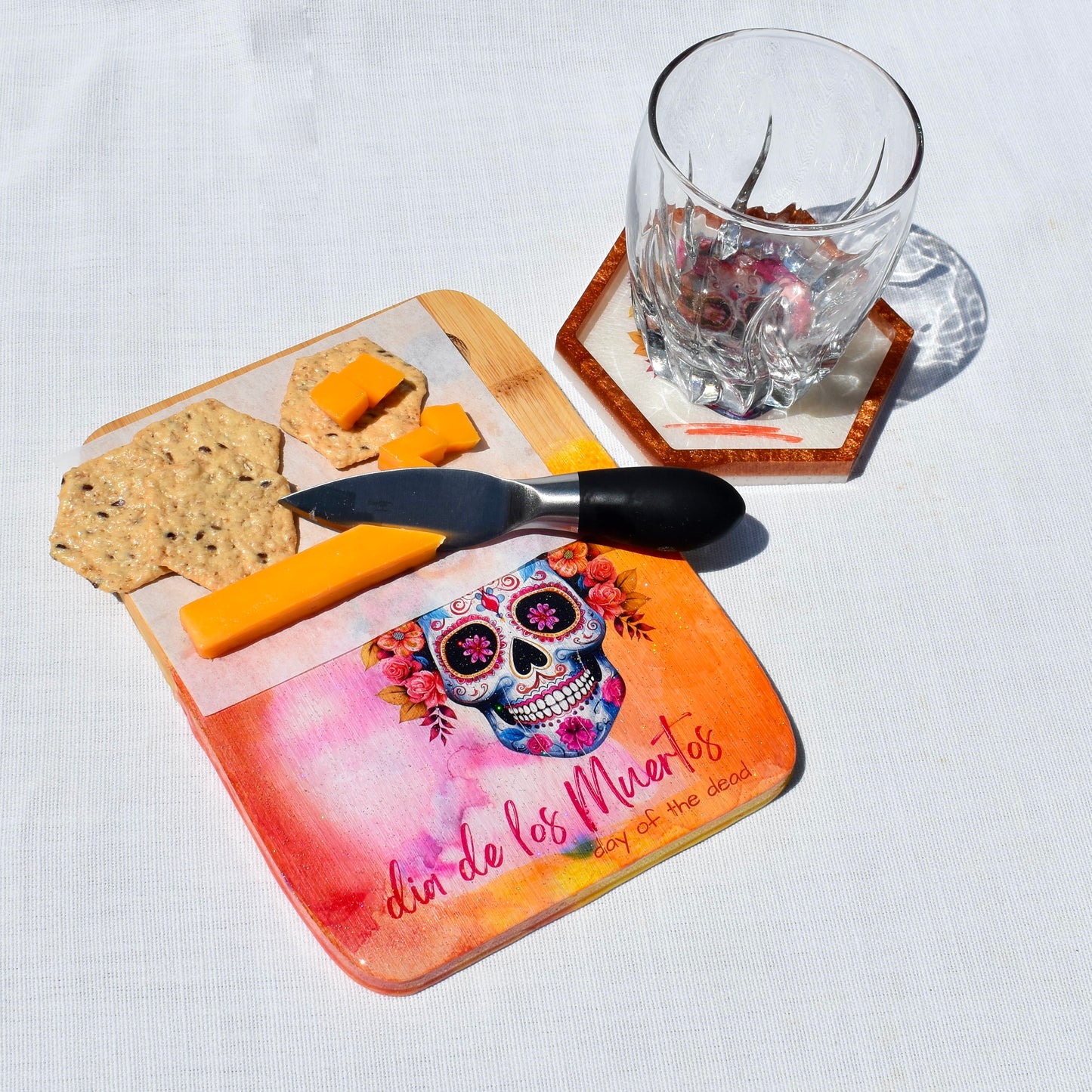 Day of Dead Charcuterie Set • Día de Los Muertos Gift • Goth Girl Gift Set