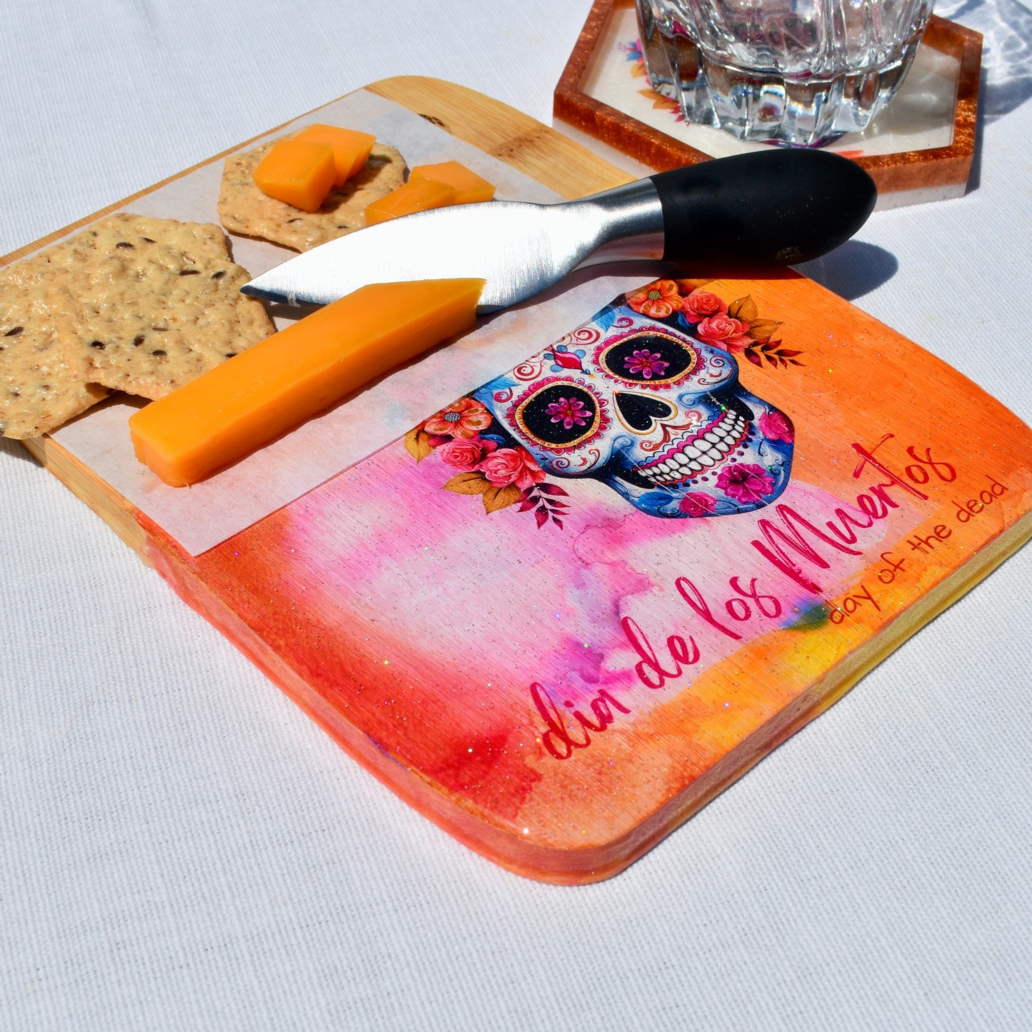 Day of Dead Charcuterie Set • Día de Los Muertos Gift • Goth Girl Gift Set