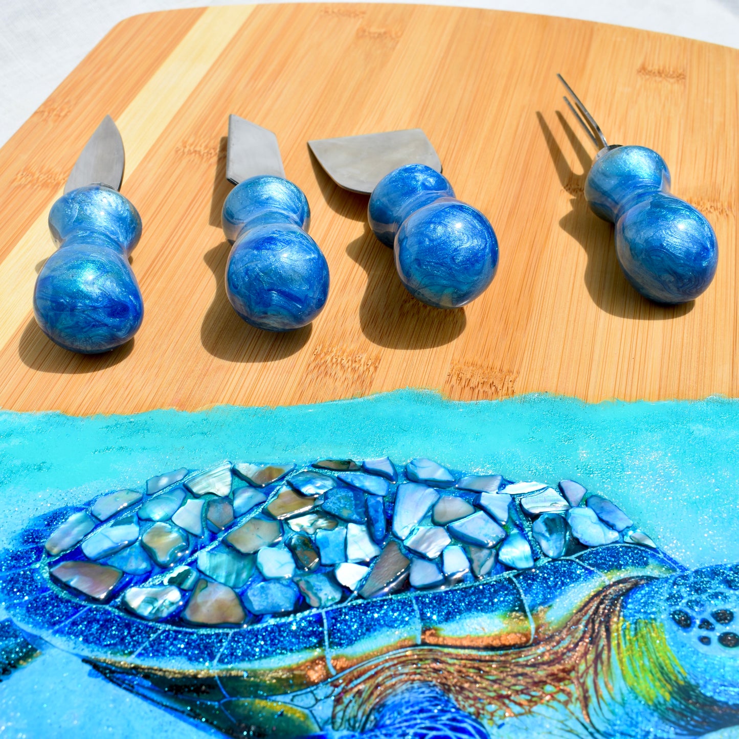 Sea Turtle Charcuterie-Cutting Board • Multi-purpose Sea Turtle Serving Board• Bamboo Sea Turtle Serving Board