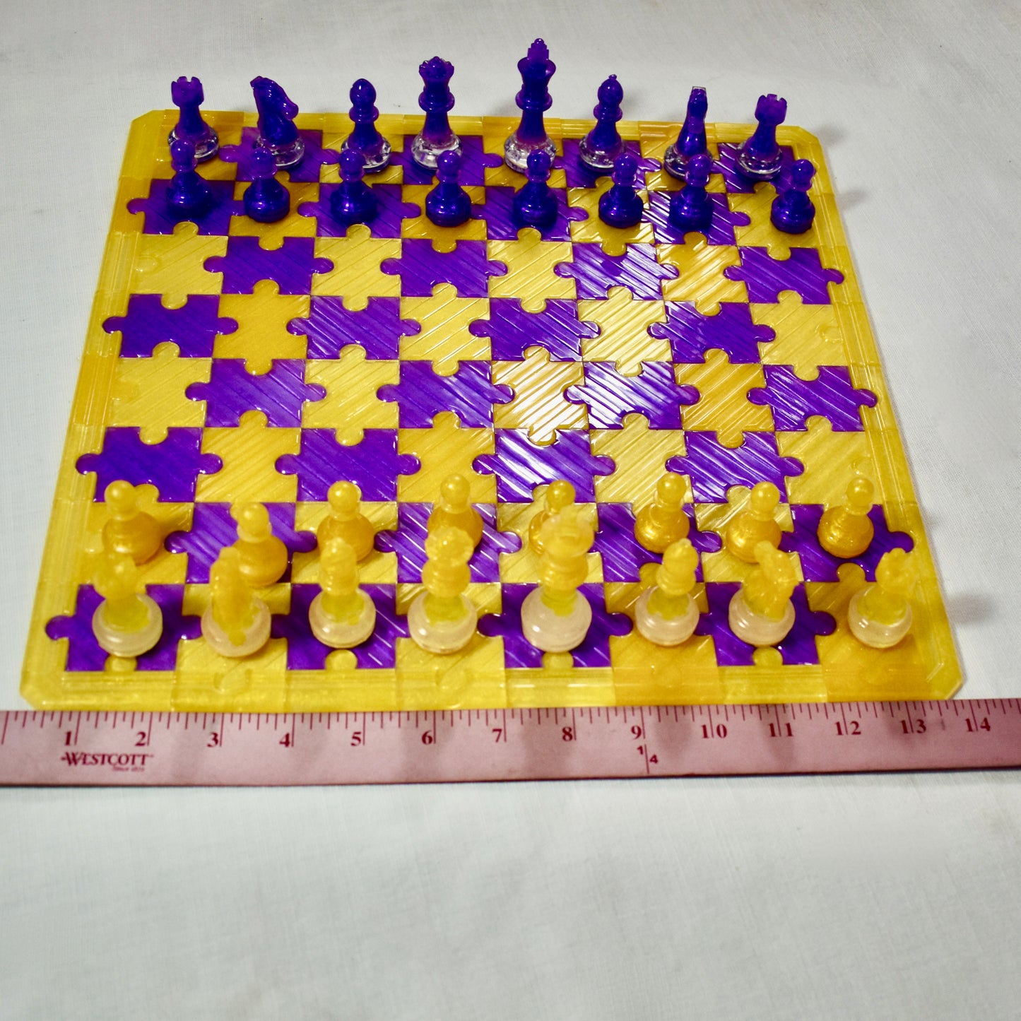 Jigsaw Board Chess & Checkers Set • Puzzle Chess & Checkers Set