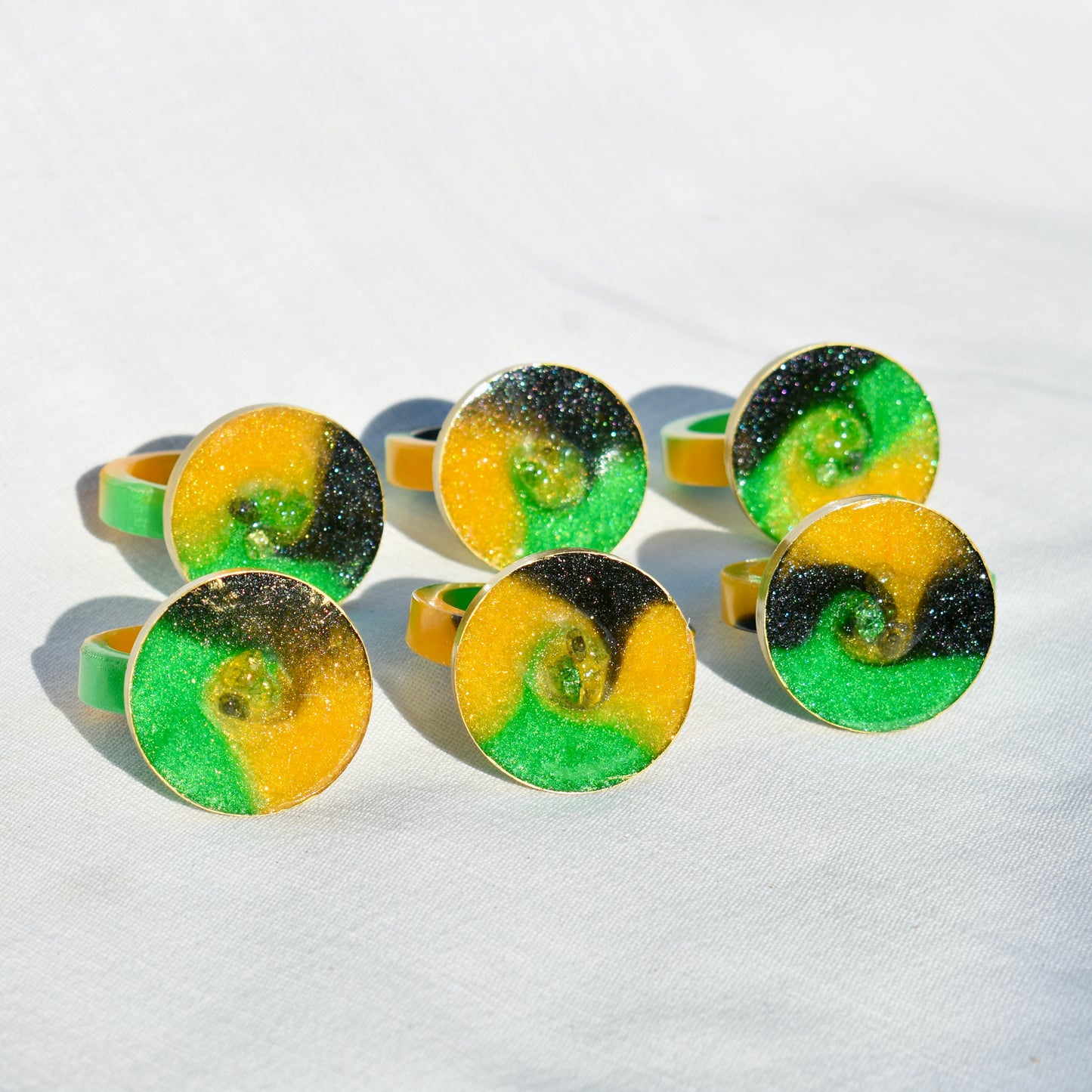 Jamaican Themed Napkin Rings (6)