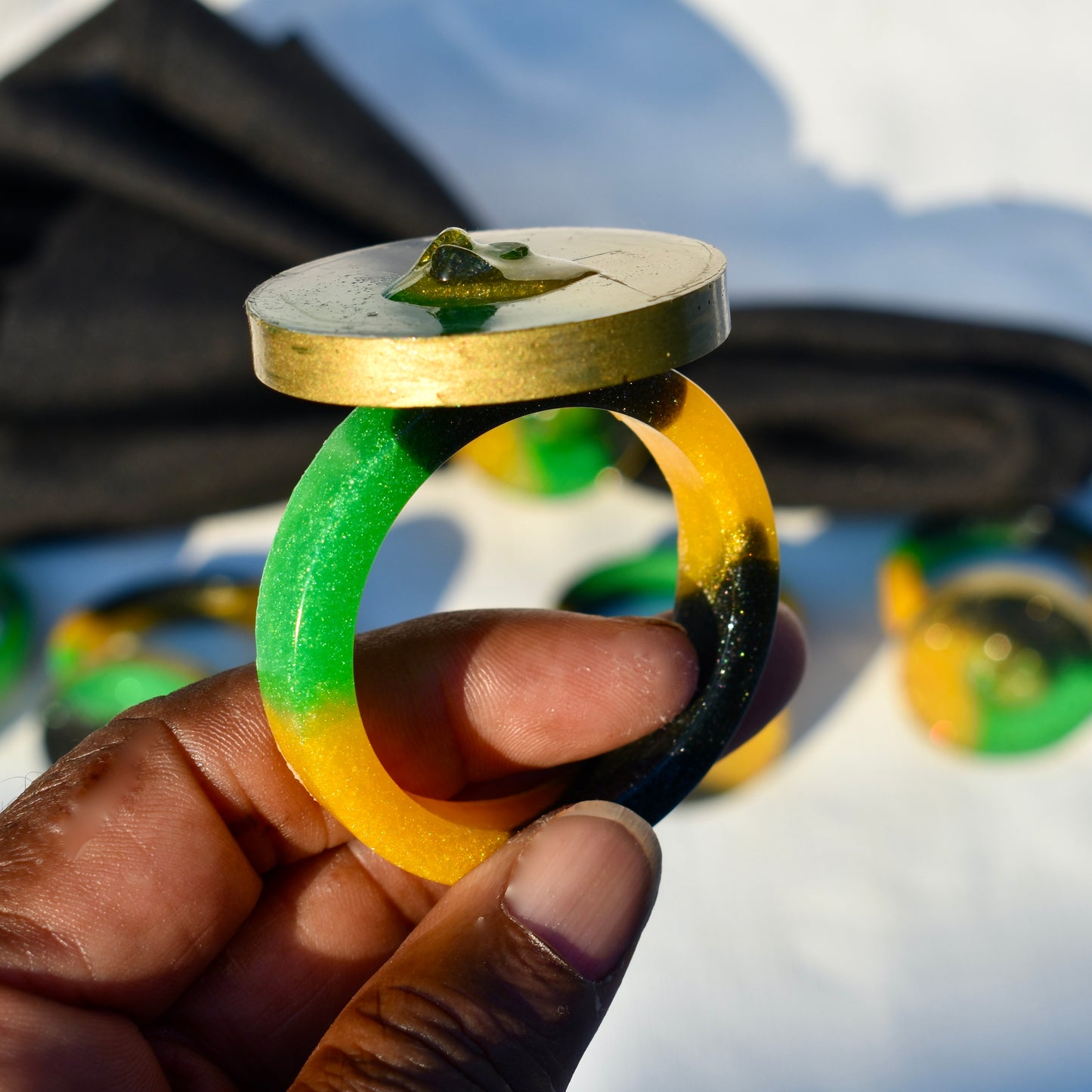 Jamaican Themed Napkin Rings (6)