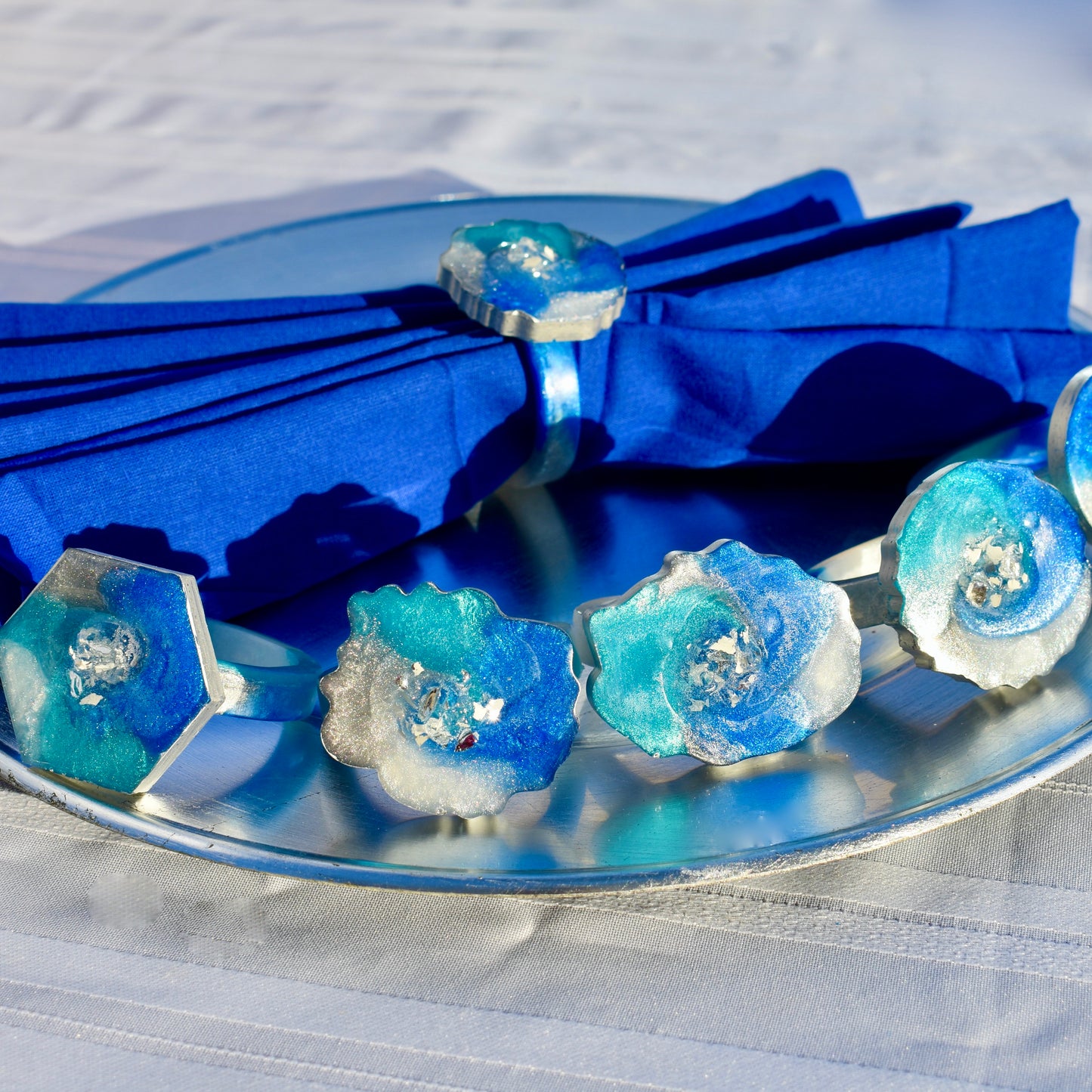 Hanukkah-Themed Napkin Rings • Hanukkah Table Decor • Dinner Party Napkin