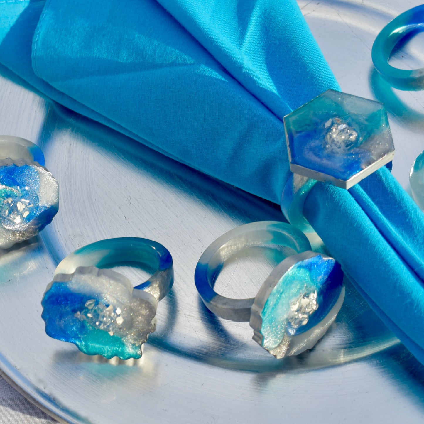 Hanukkah-Themed Napkin Rings • Hanukkah Table Decor • Dinner Party Napkin