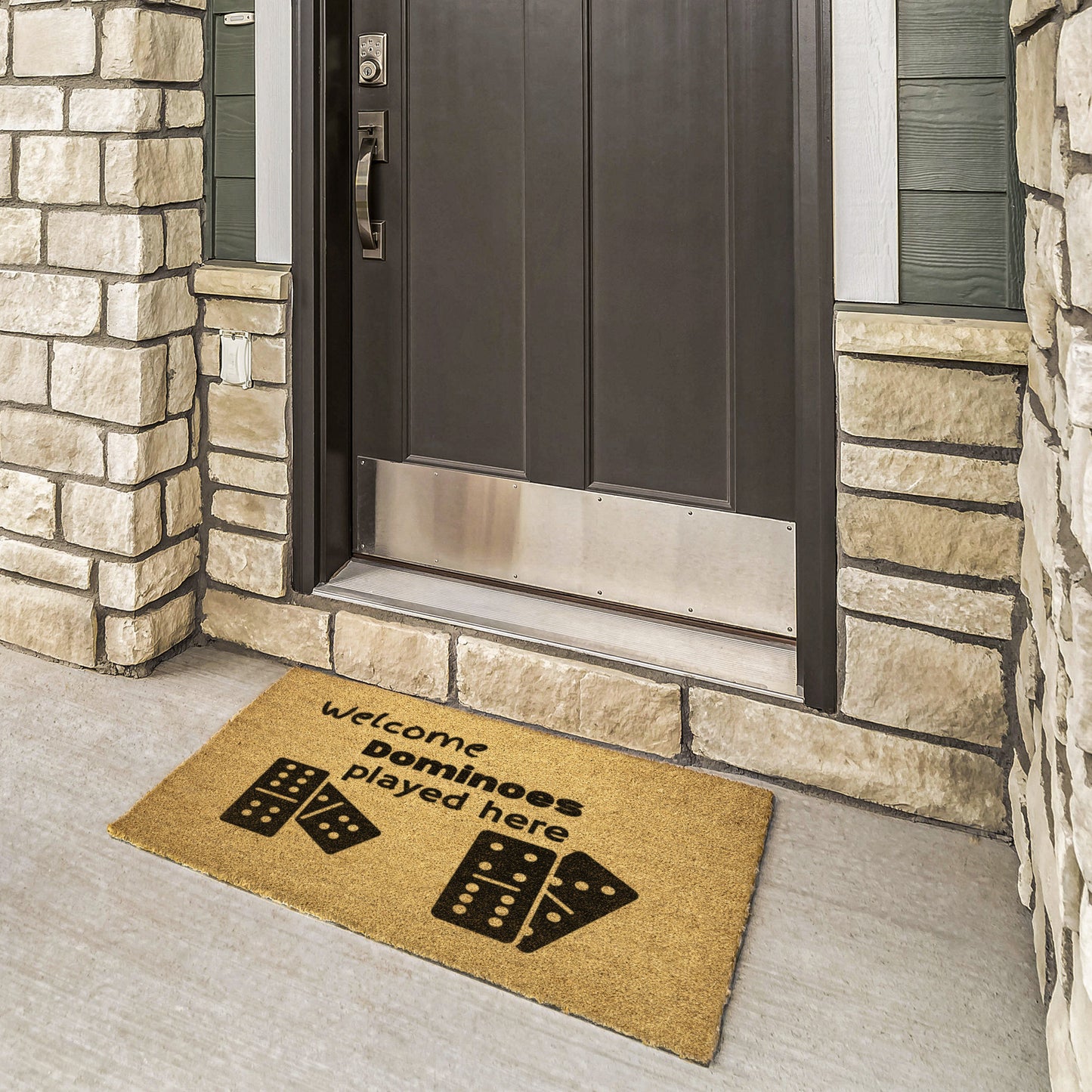 Dominoes Doormat • Entry Way Doormat • Welcome Doormat • Natural Coco Doormat
