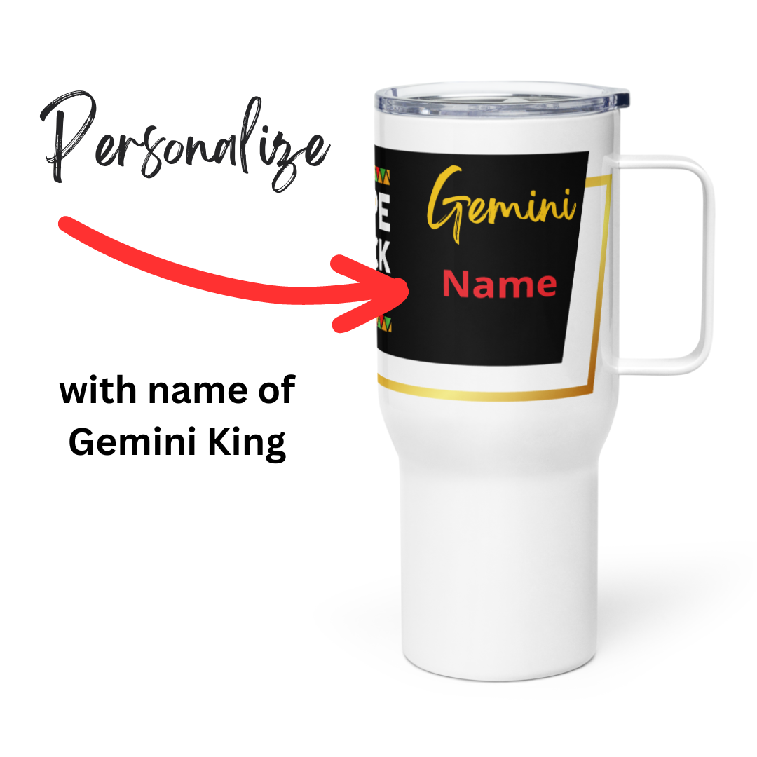 Gemini Zodiac Travel Mug for Dad • Personalized Gemini Travel Mug