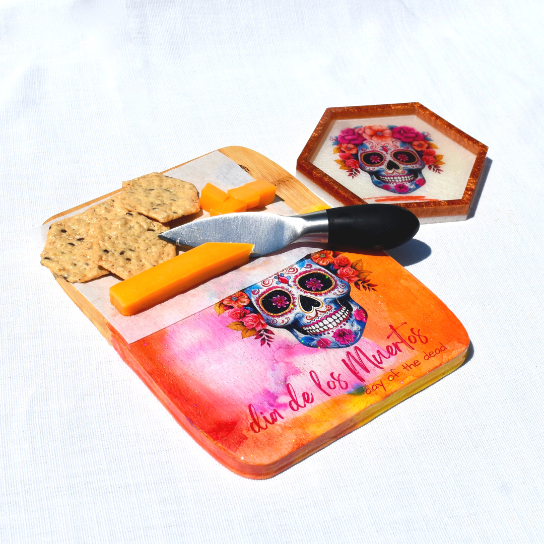 Day of Dead Charcuterie Set • Día de Los Muertos Gift • Goth Girl Gift Set