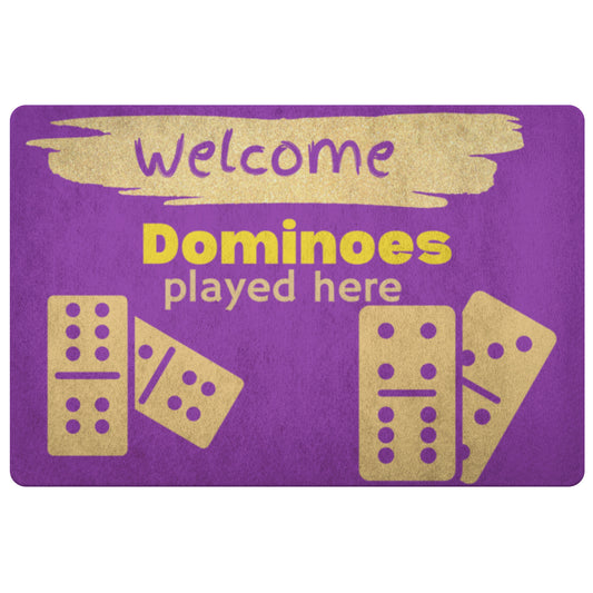 Purple & Gold Dominoes Door Mat