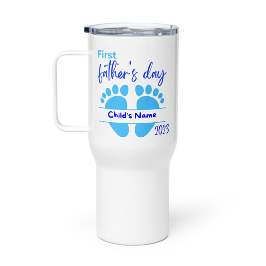 Personalized “1st Father’s Day” Travel Mug • Custom Dad Travel MUG