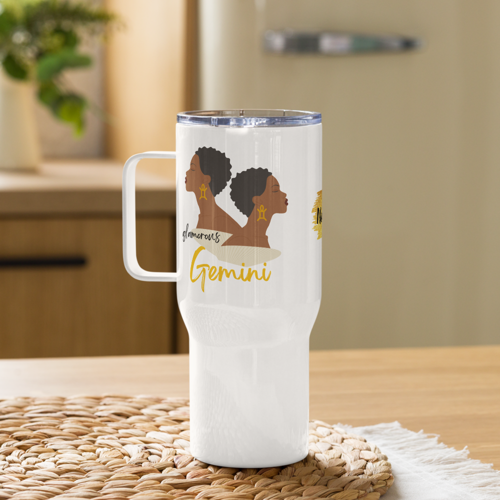 Gemini Zodiac Travel Mug for Her • Personalized Gemini Travel Mug