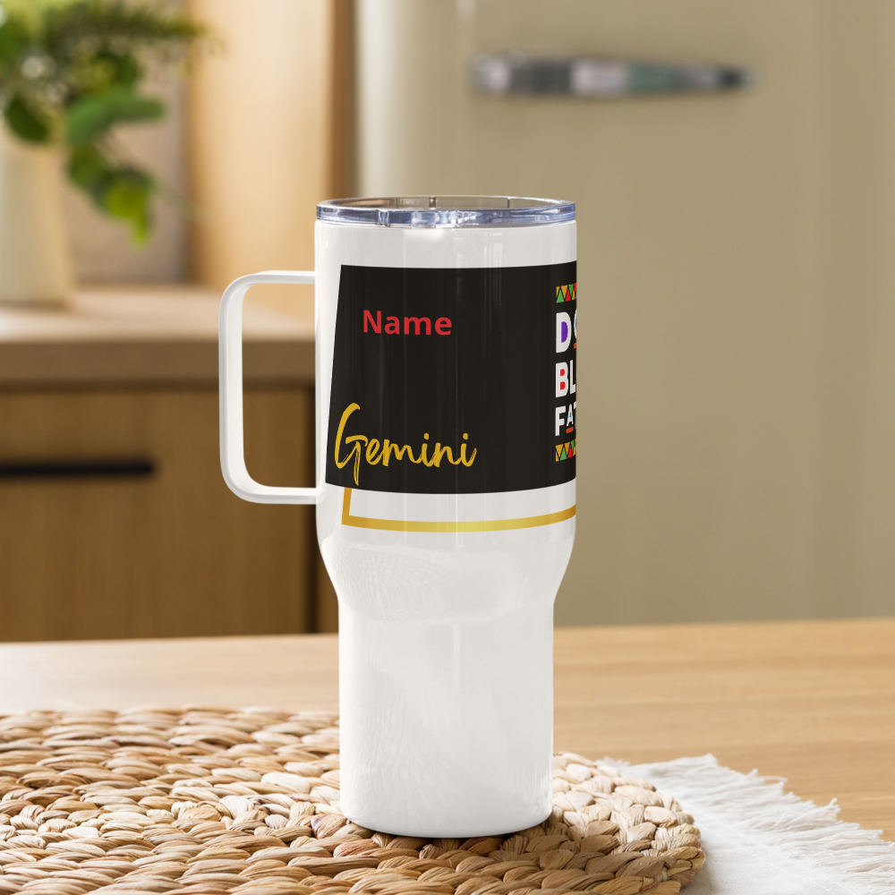 Gemini Zodiac Travel Mug for Dad • Personalized Gemini Travel Mug