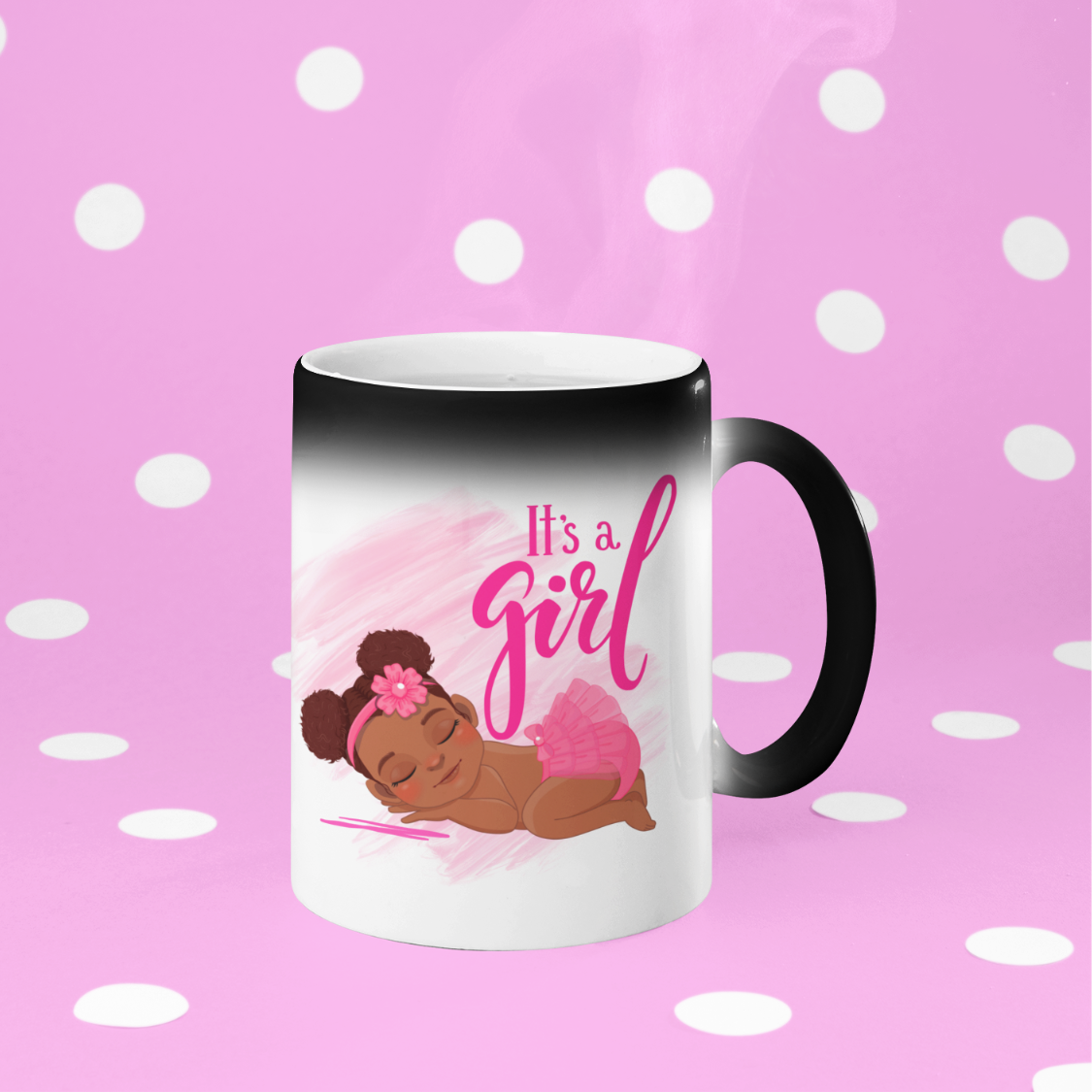 “It’s a Beautiful Brown Girl” Coffee Mug •  “Magic” Gender Reveal Mug • Gender Reveal Coffee Mug
