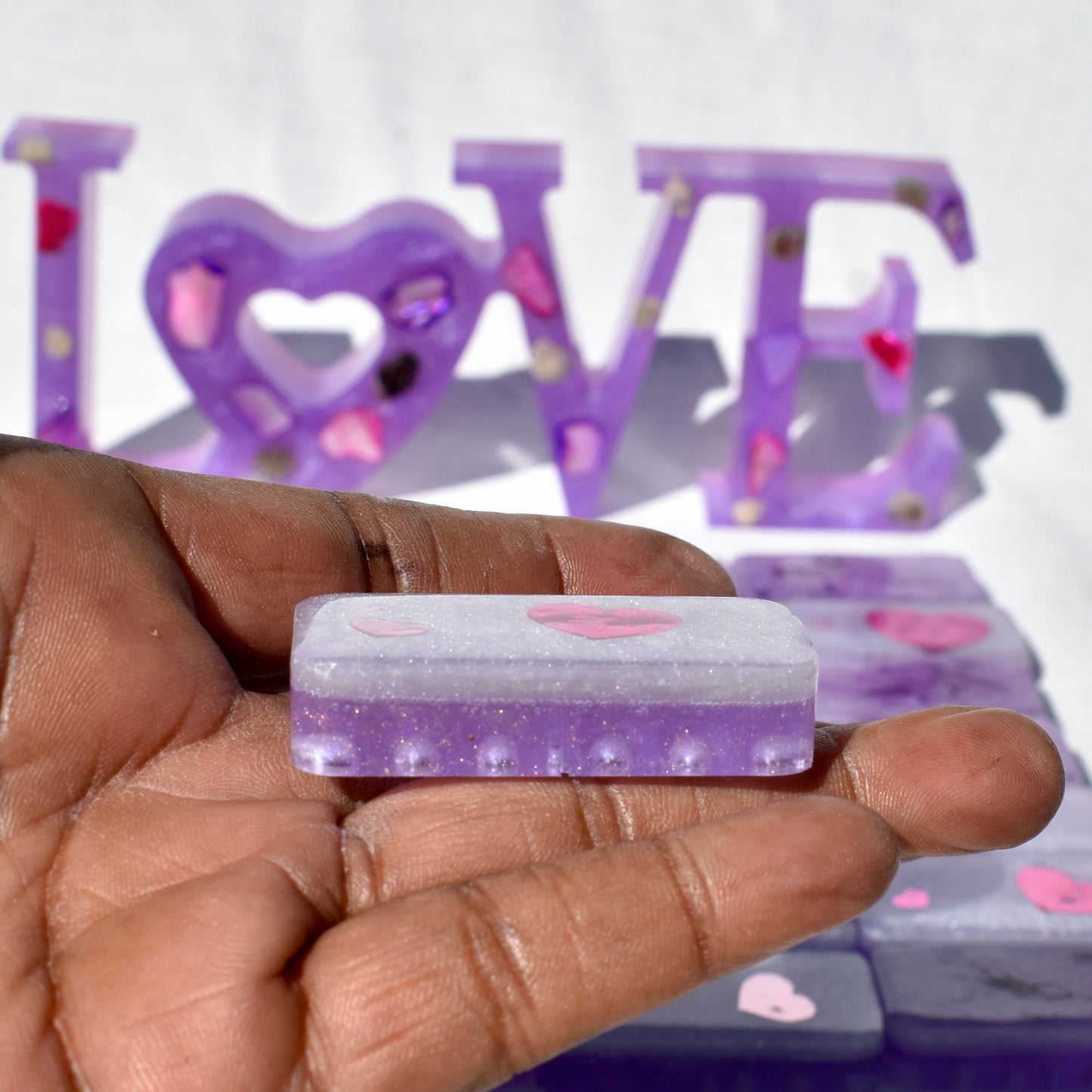 Lavender Dominoes Set • Dominoes for HER• Valentine's Domino Gift Set
