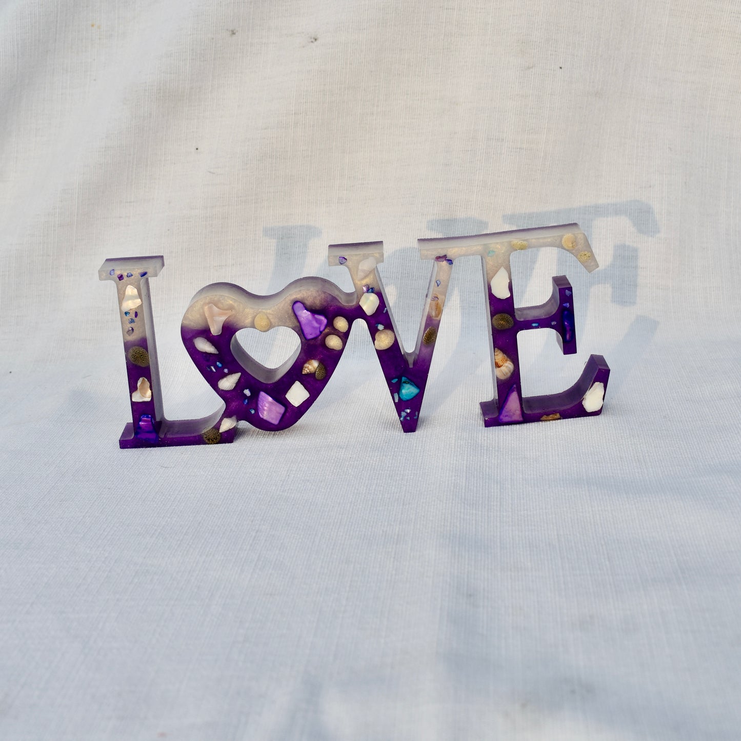 “Love” Word Art • Beach Themed Resin Word Art “LOVE” Decor