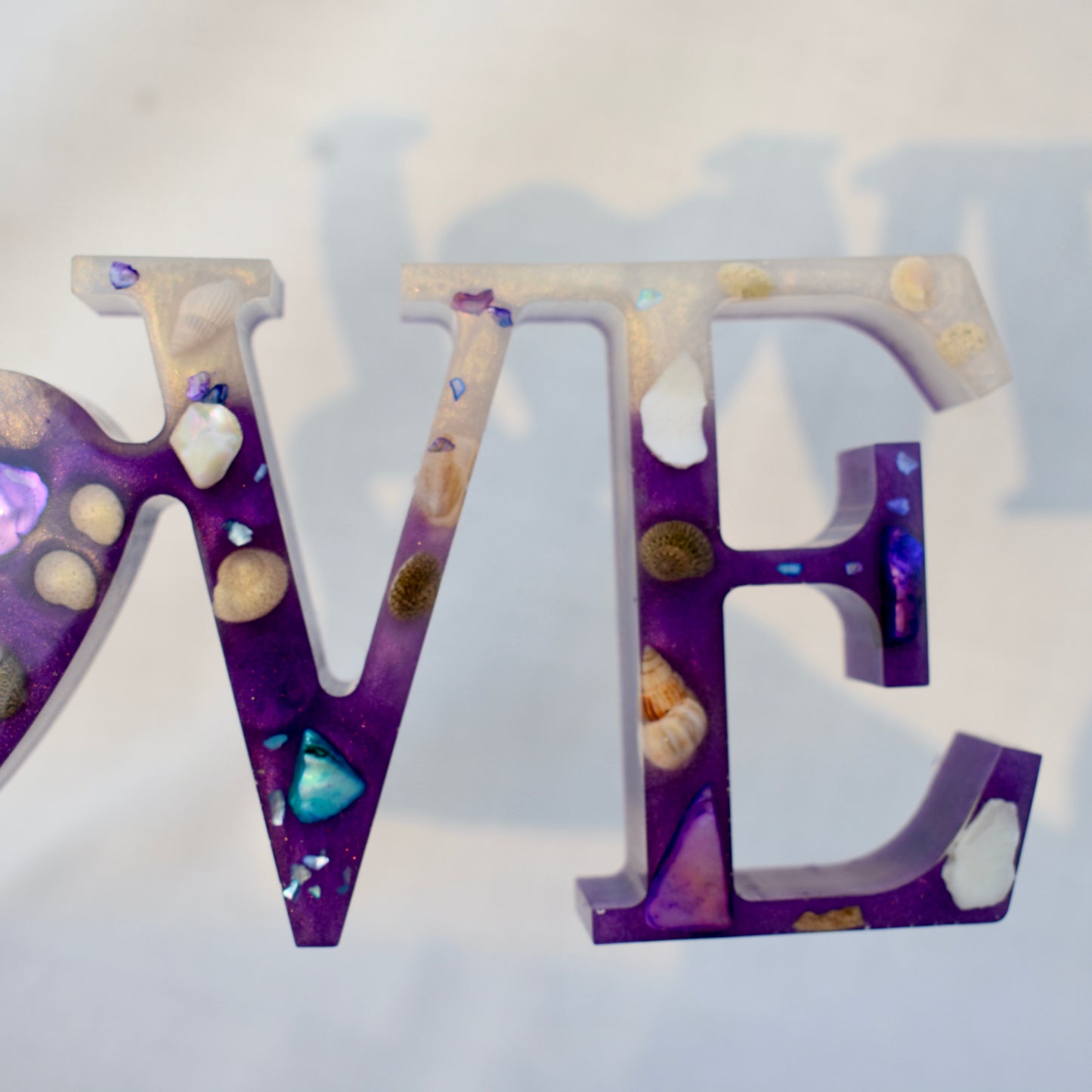 “Love” Word Art • Beach Themed Resin Word Art “LOVE” Decor