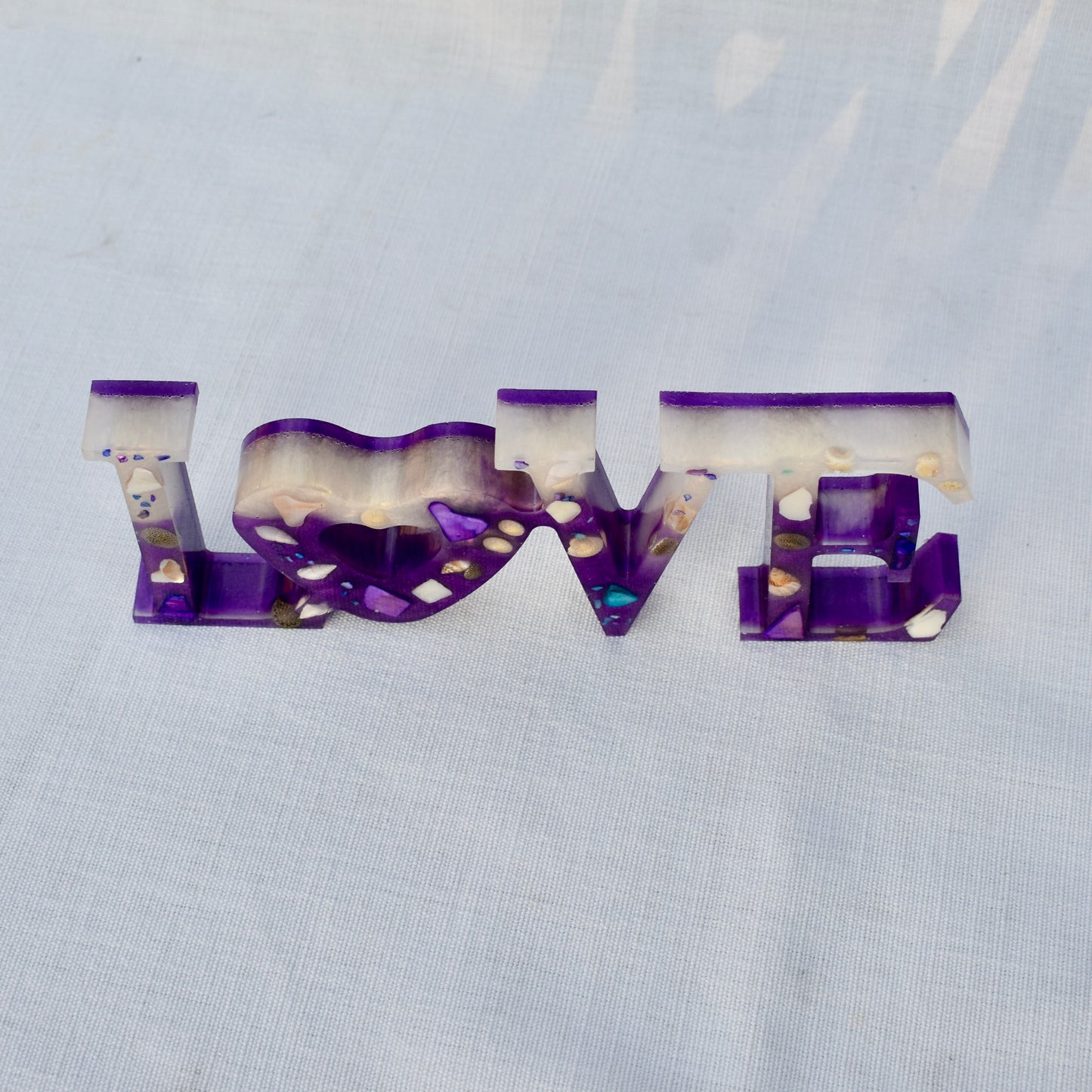 “Love” Word Art • Beach Themed Resin Word Art “LOVE” Decor