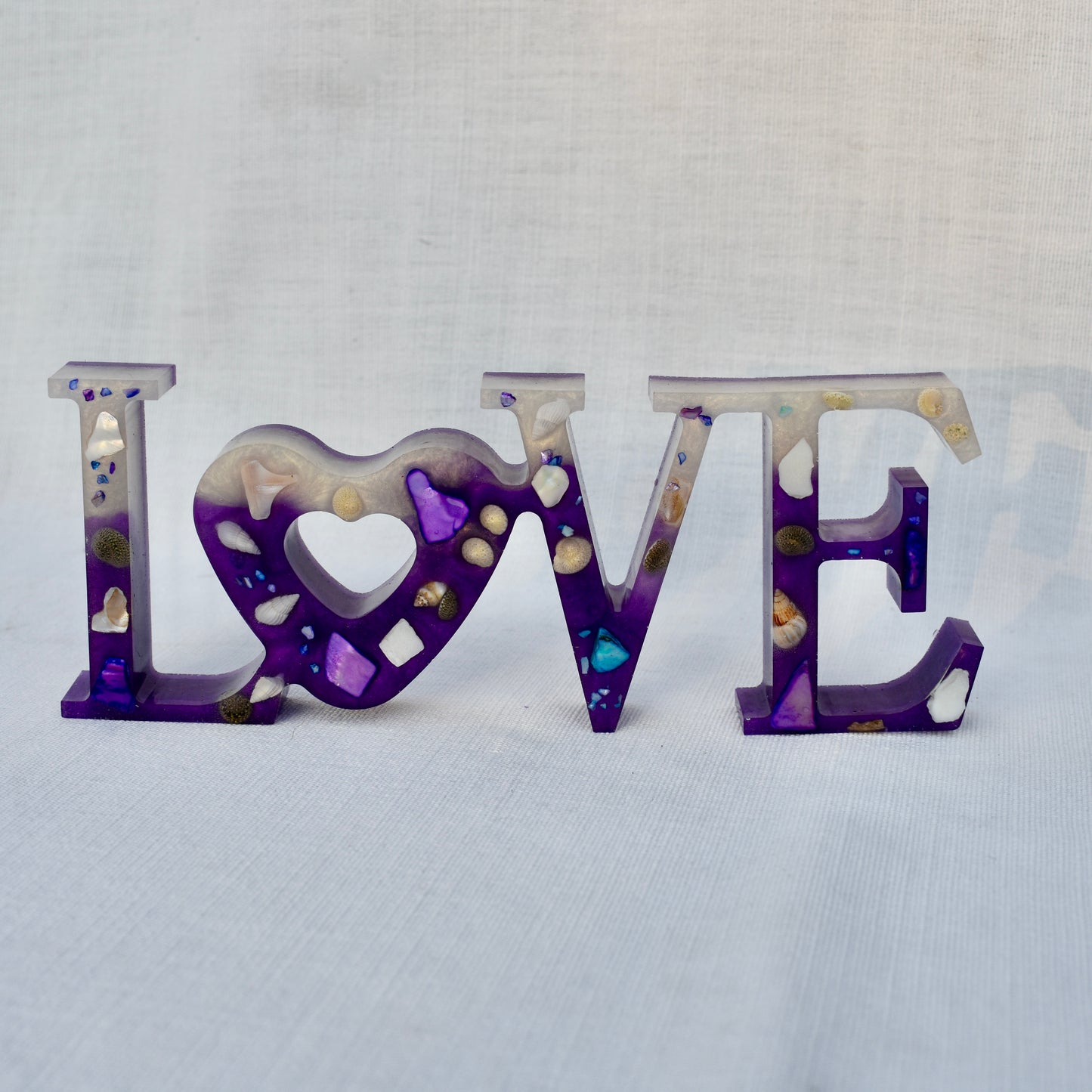 “Love” Word Art • Beach Themed Resin Word Art “LOVE” Decor