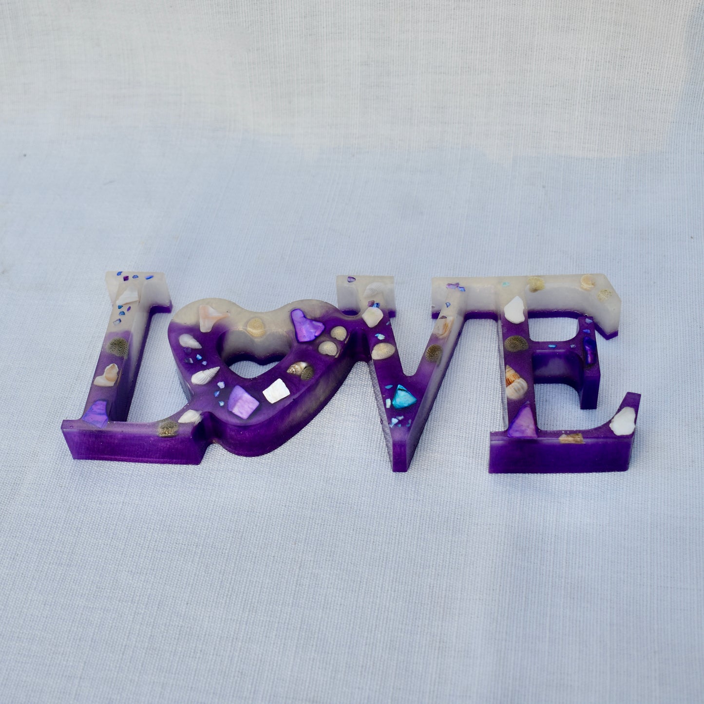 “Love” Word Art • Beach Themed Resin Word Art “LOVE” Decor