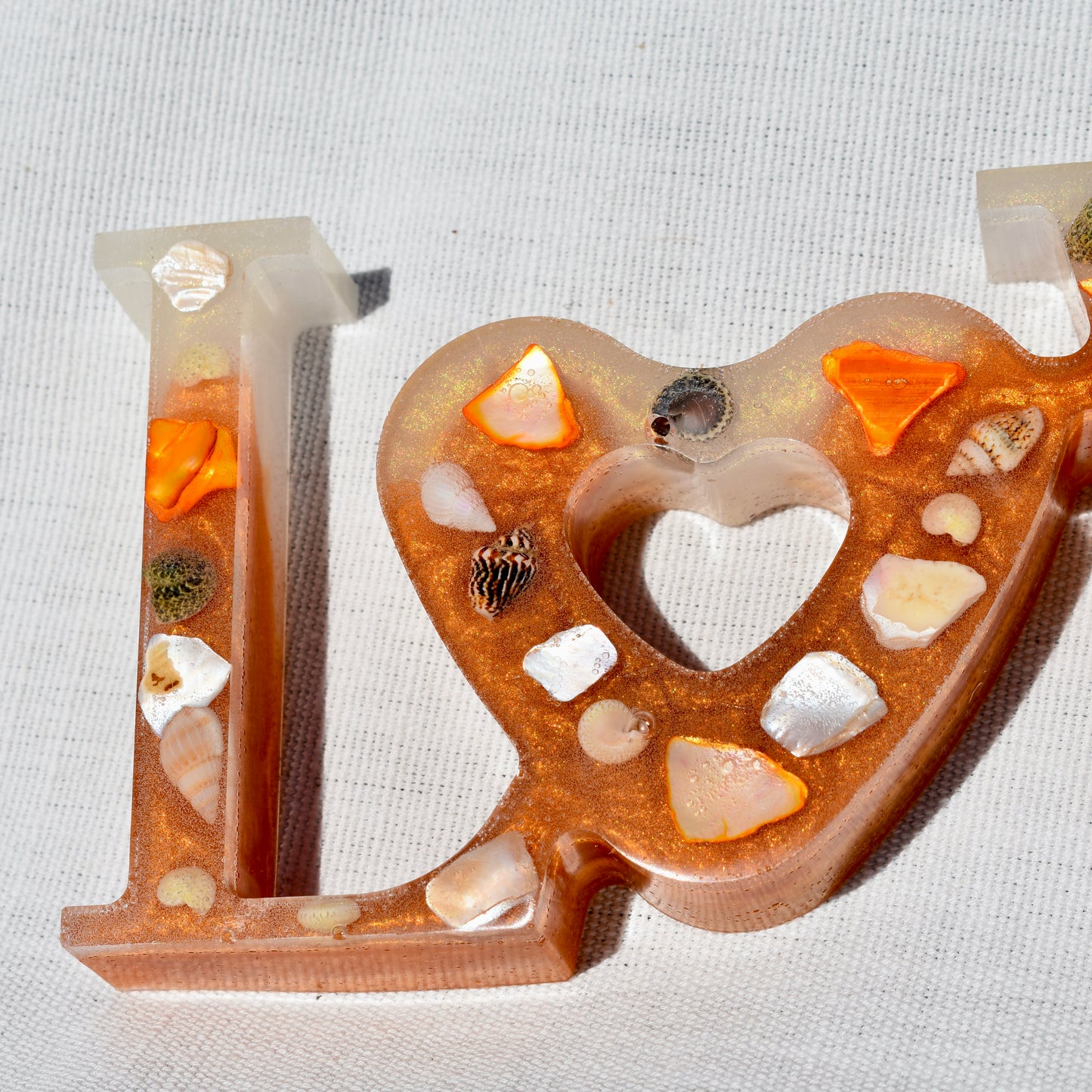 “Love” Word Art • Beach Themed Resin Word Art “LOVE” Decor