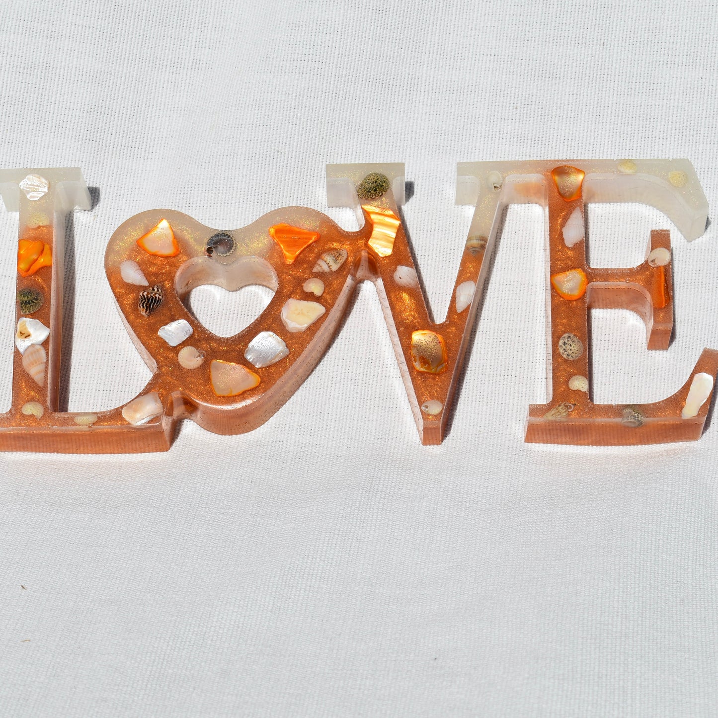 “Love” Word Art • Beach Themed Resin Word Art “LOVE” Decor