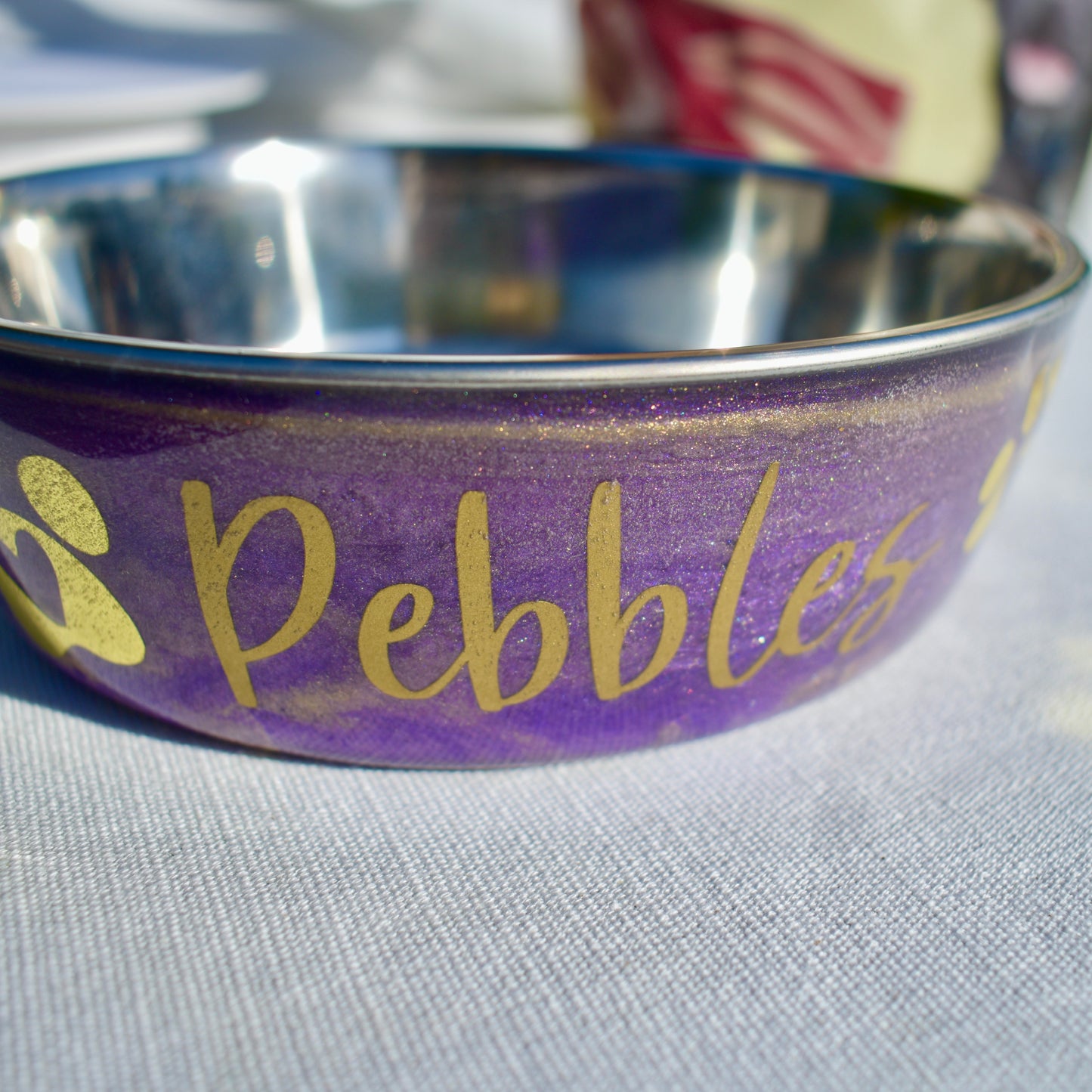 Personalized Stainless Steel Dog Food Bowl  - 2 Styles