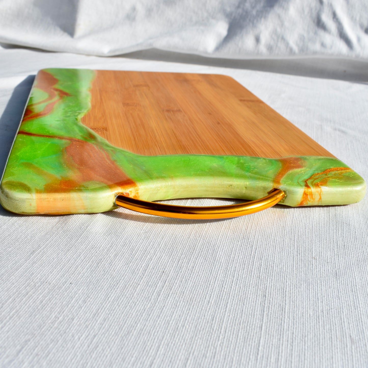 🍀Green & Gold Charcuterie Board with Metal Handle 🇮🇪