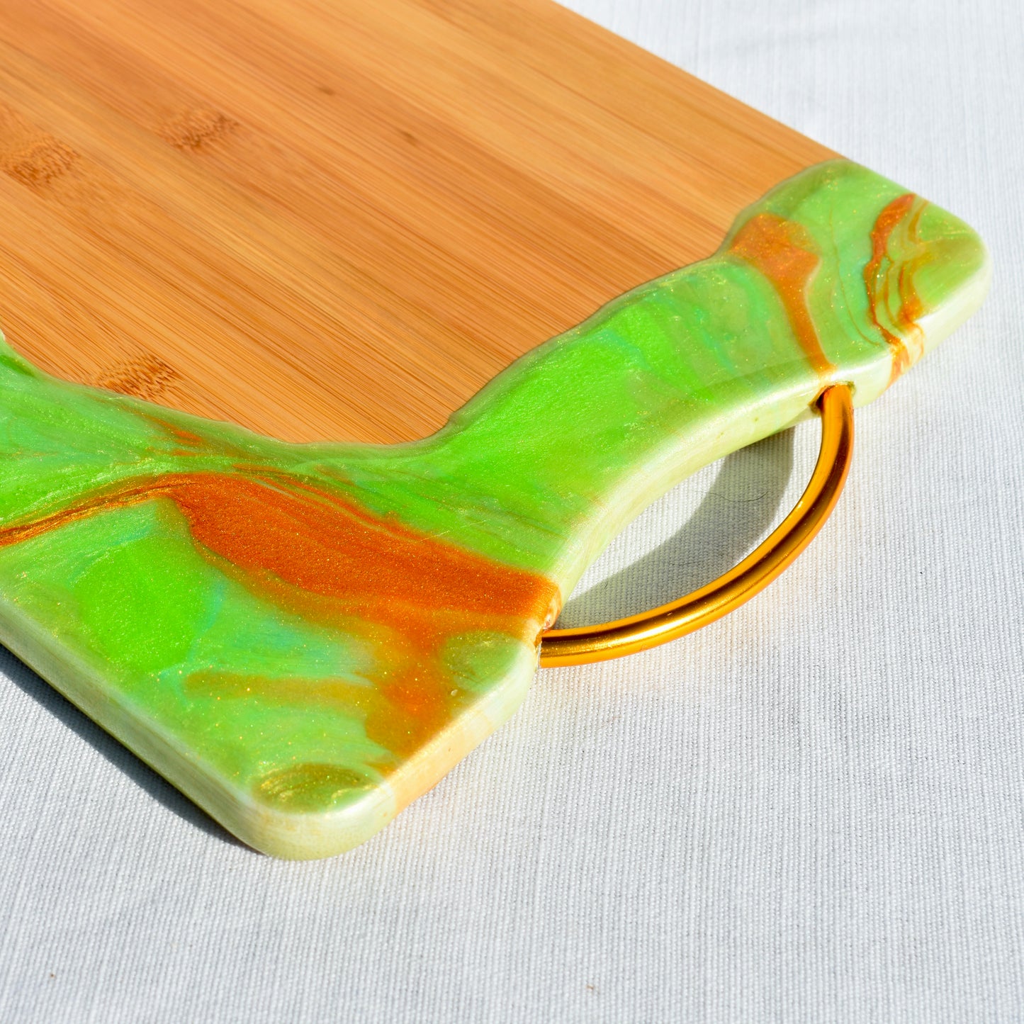 🍀Green & Gold Charcuterie Board with Metal Handle 🇮🇪