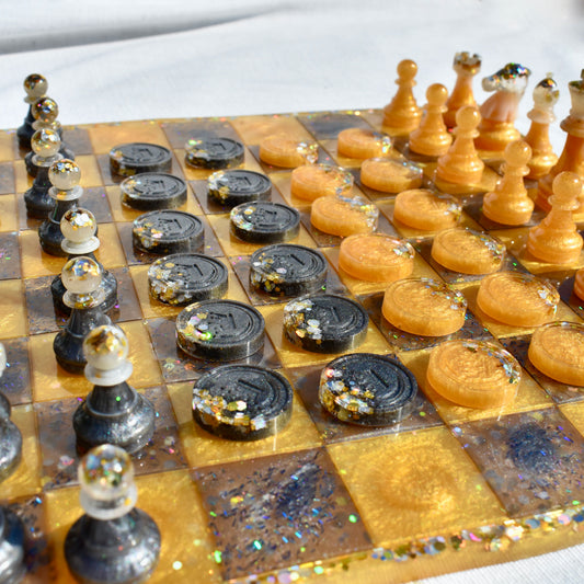 Customizable Chess/Checkers Set Board Game