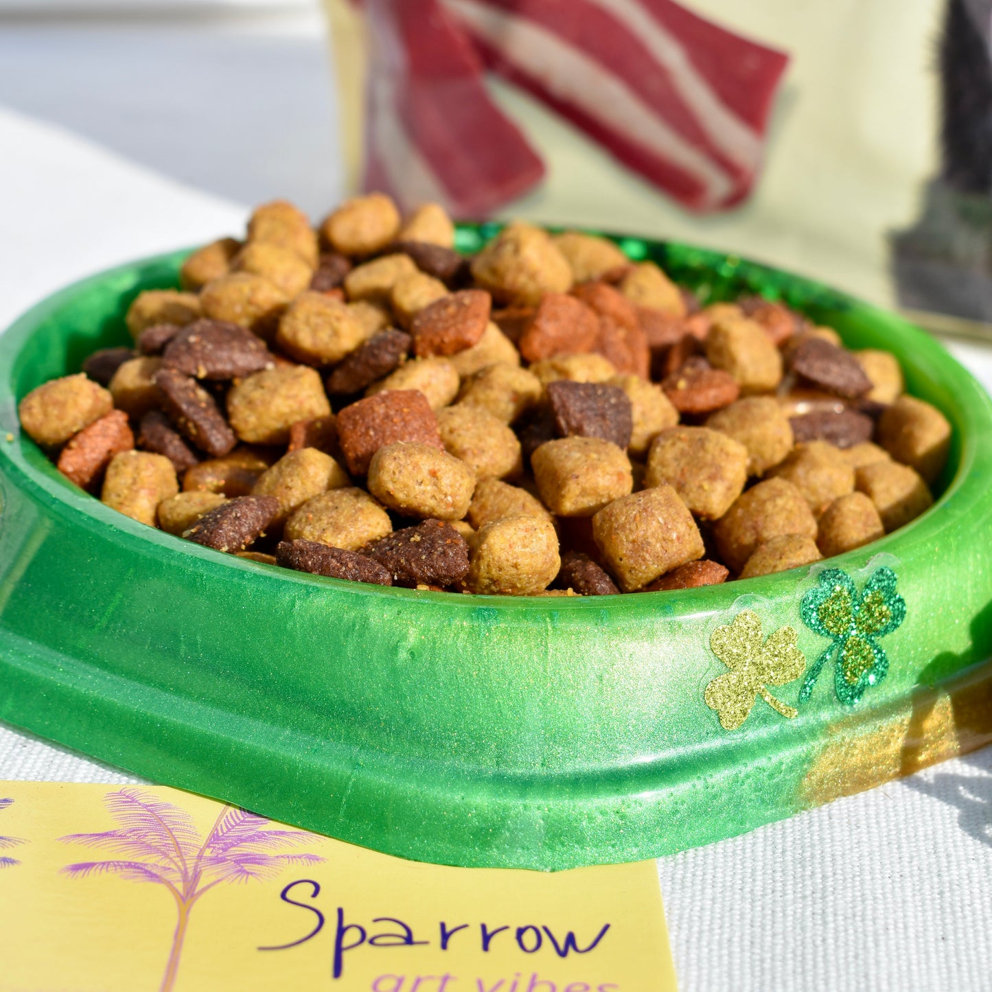 St. Patrick’s Day Personalized SLOW FEEDER Dog Bowl – Shamrock Personalized Pet Bowl - Pet Bowl with Name