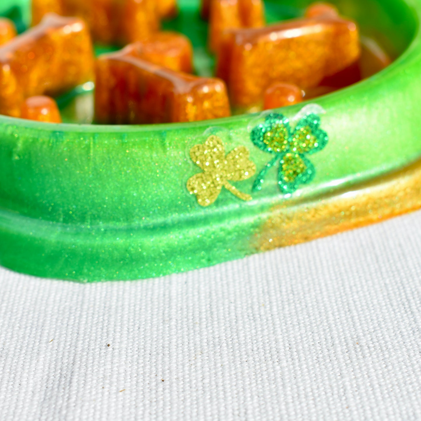 St. Patrick’s Day Personalized SLOW FEEDER Dog Bowl – Shamrock Personalized Pet Bowl - Pet Bowl with Name