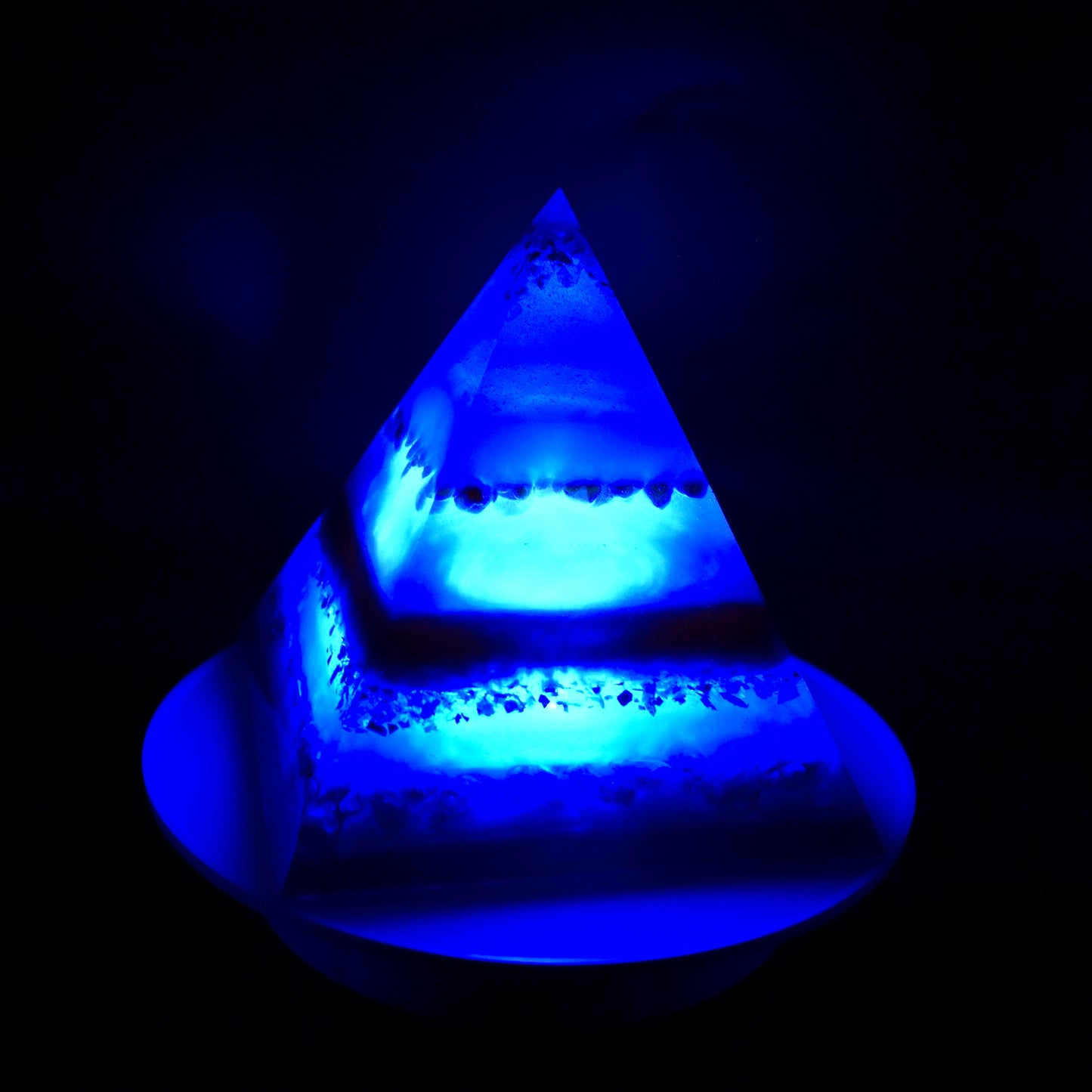 Purple & Gold LED Nightlight Pyramid Sculpture