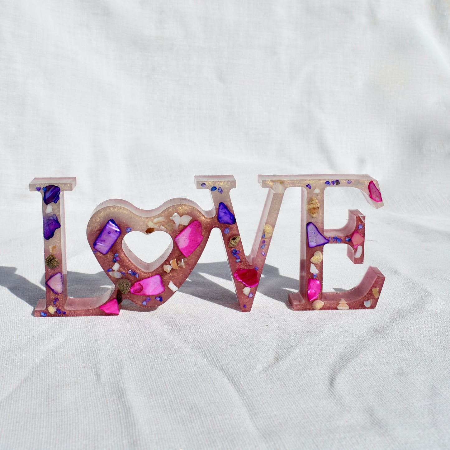 “Love” Word Art • Beach Themed Resin Word Art “LOVE” Decor