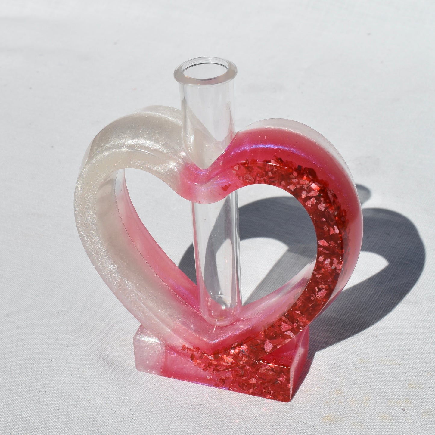 Heart Shaped Propagation Vase (2-piece set) • Hydroponic Plant Cutting Vase • Geometric Vase