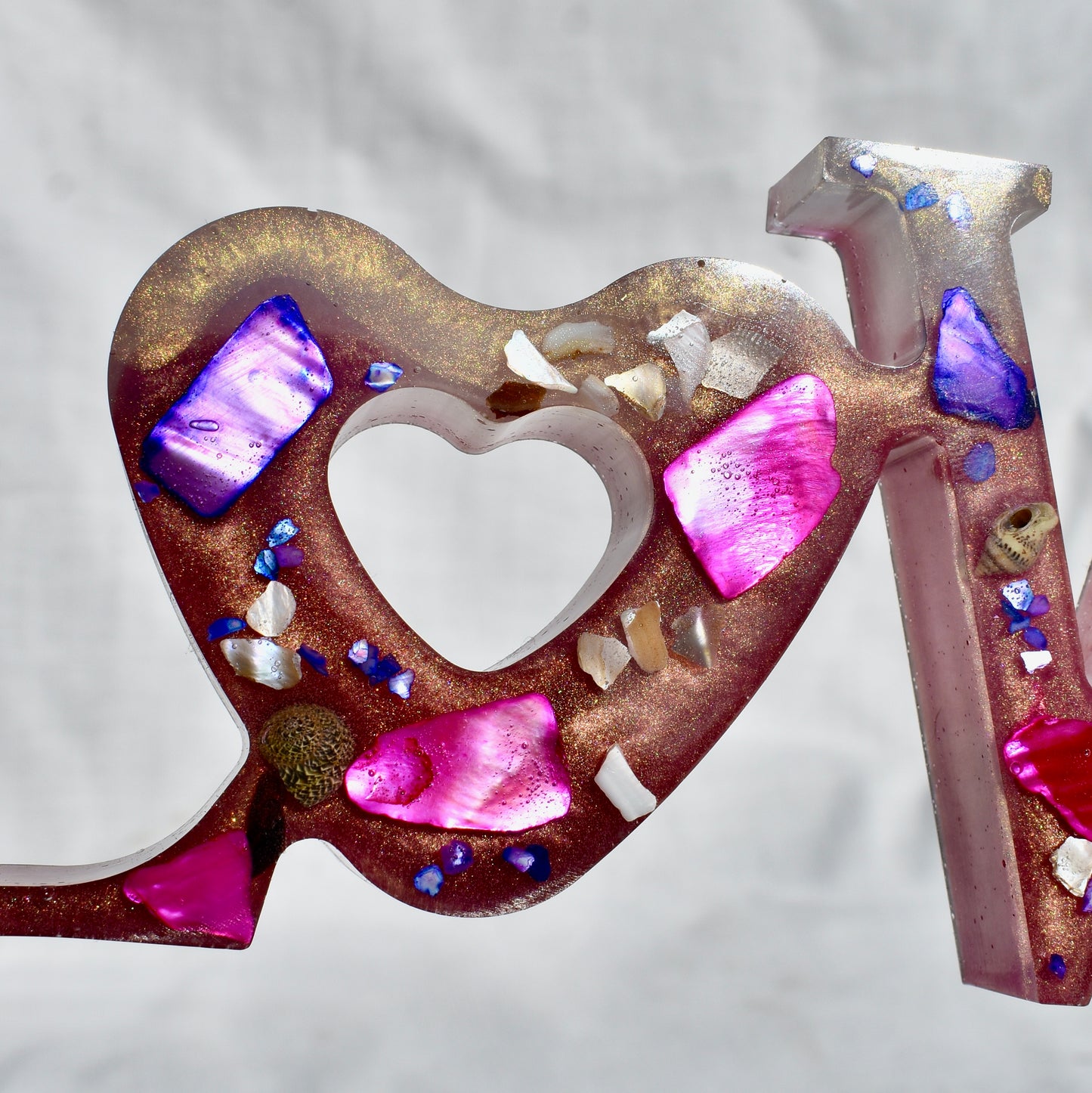 “Love” Word Art • Beach Themed Resin Word Art “LOVE” Decor