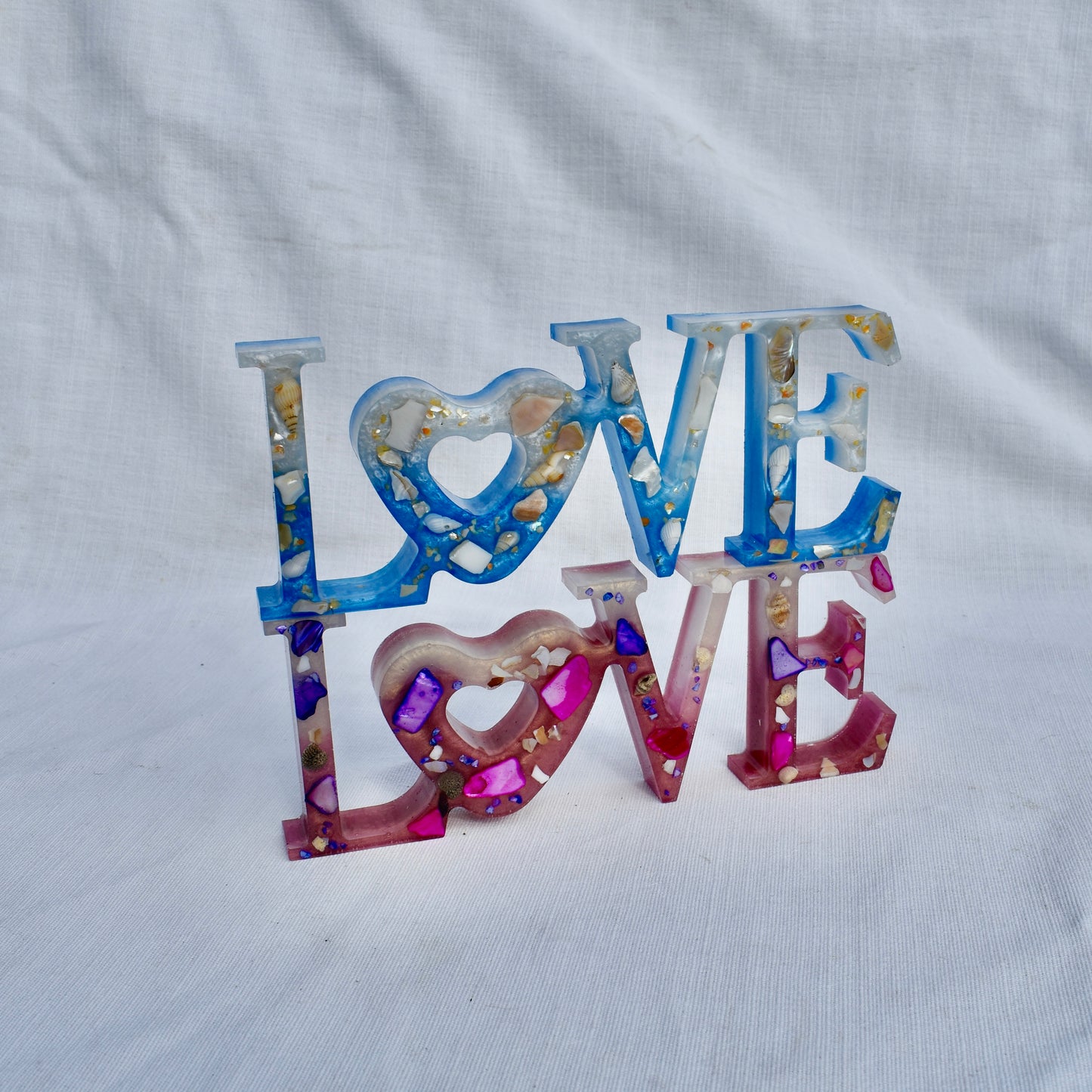 “Love” Word Art • Beach Themed Resin Word Art “LOVE” Decor