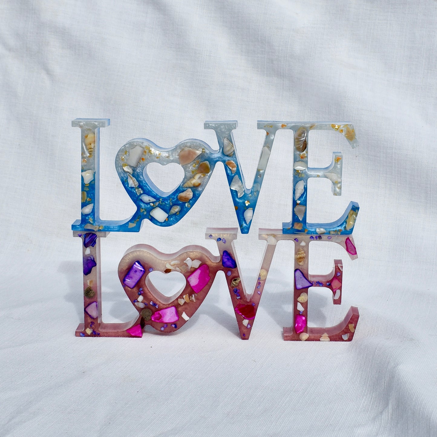 “Love” Word Art • Beach Themed Resin Word Art “LOVE” Decor