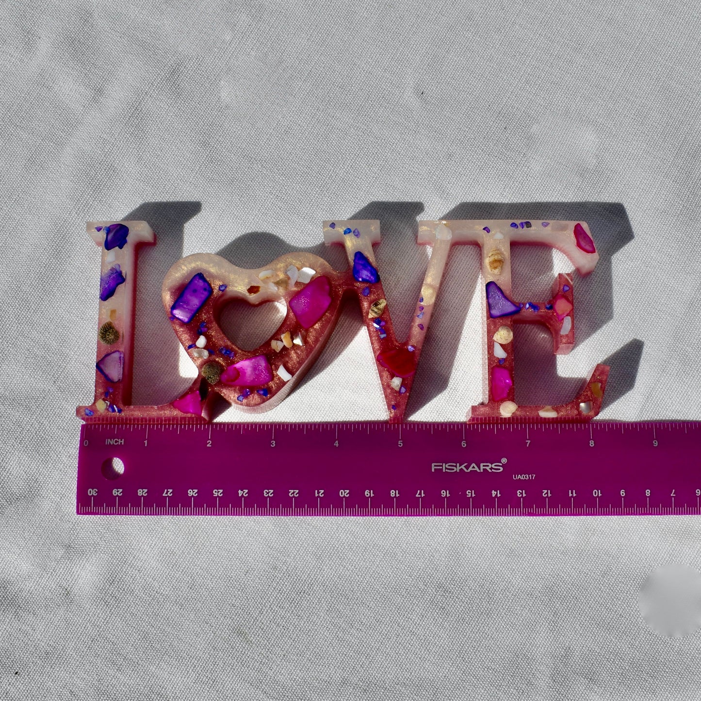 “Love” Word Art • Beach Themed Resin Word Art “LOVE” Decor