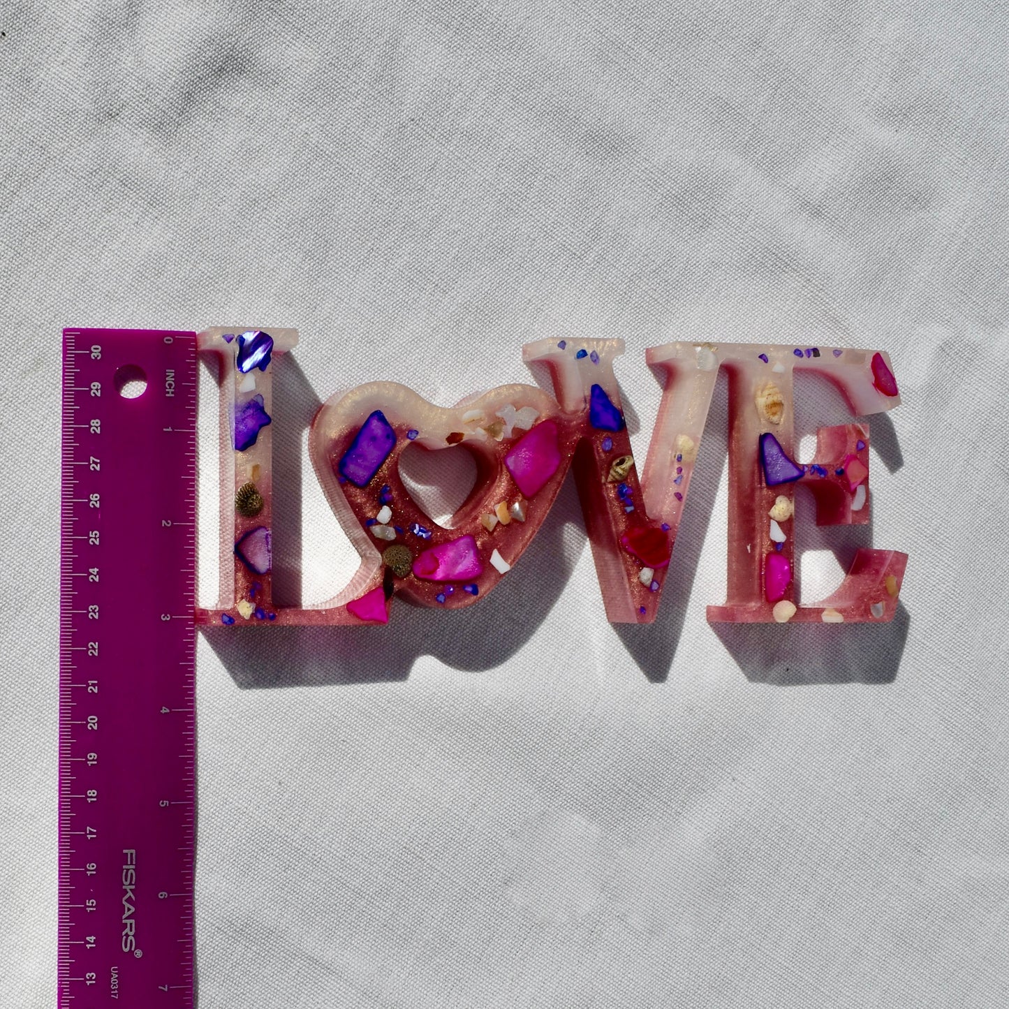 “Love” Word Art • Beach Themed Resin Word Art “LOVE” Decor