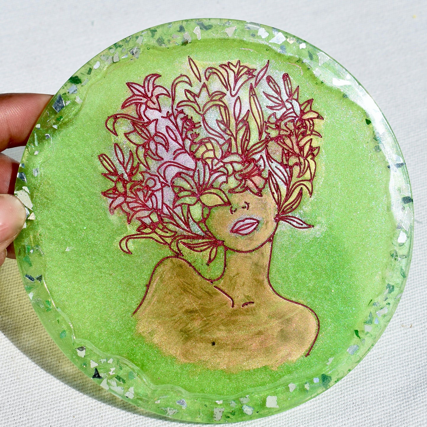 Female Floral Line Art Coasters • Women’s History Month Coasters • Shero Coasters (Asst. Colors)