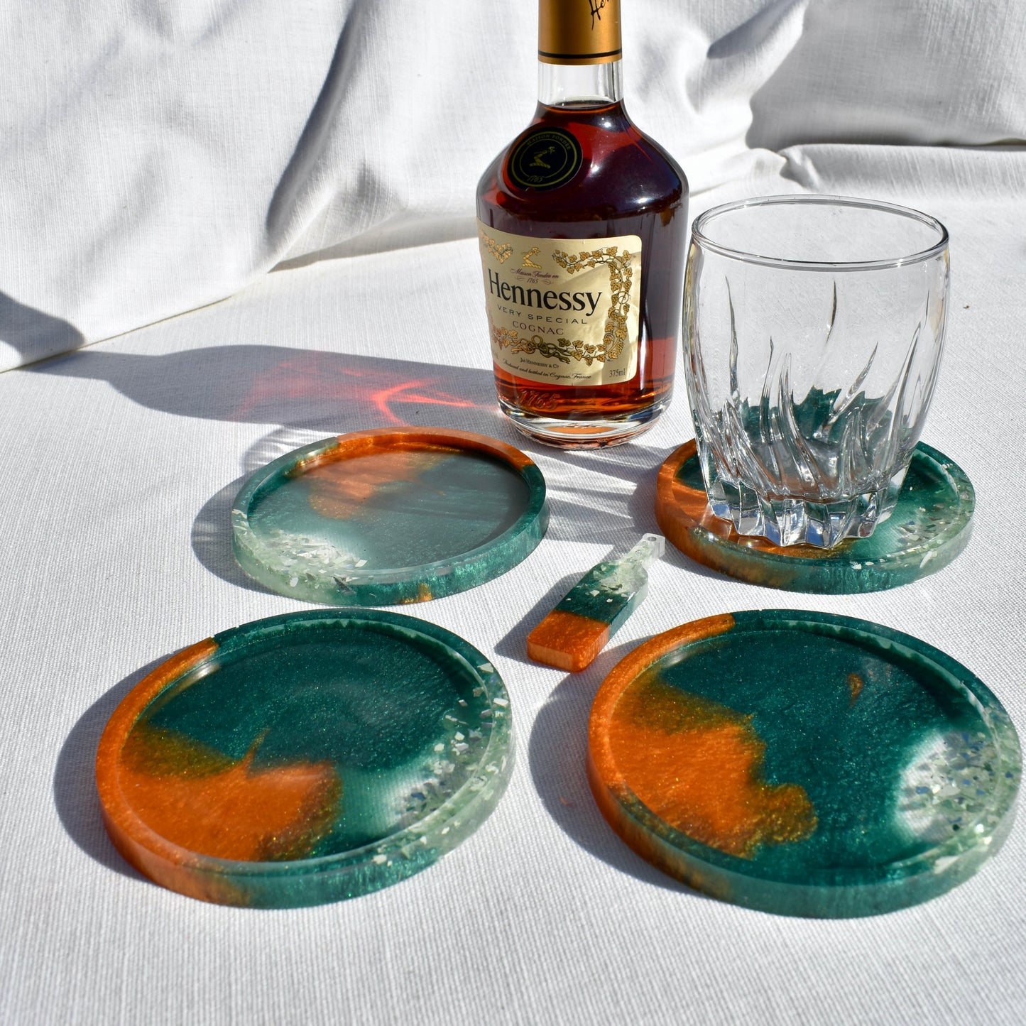 Crushed Glass Beverage Coasters